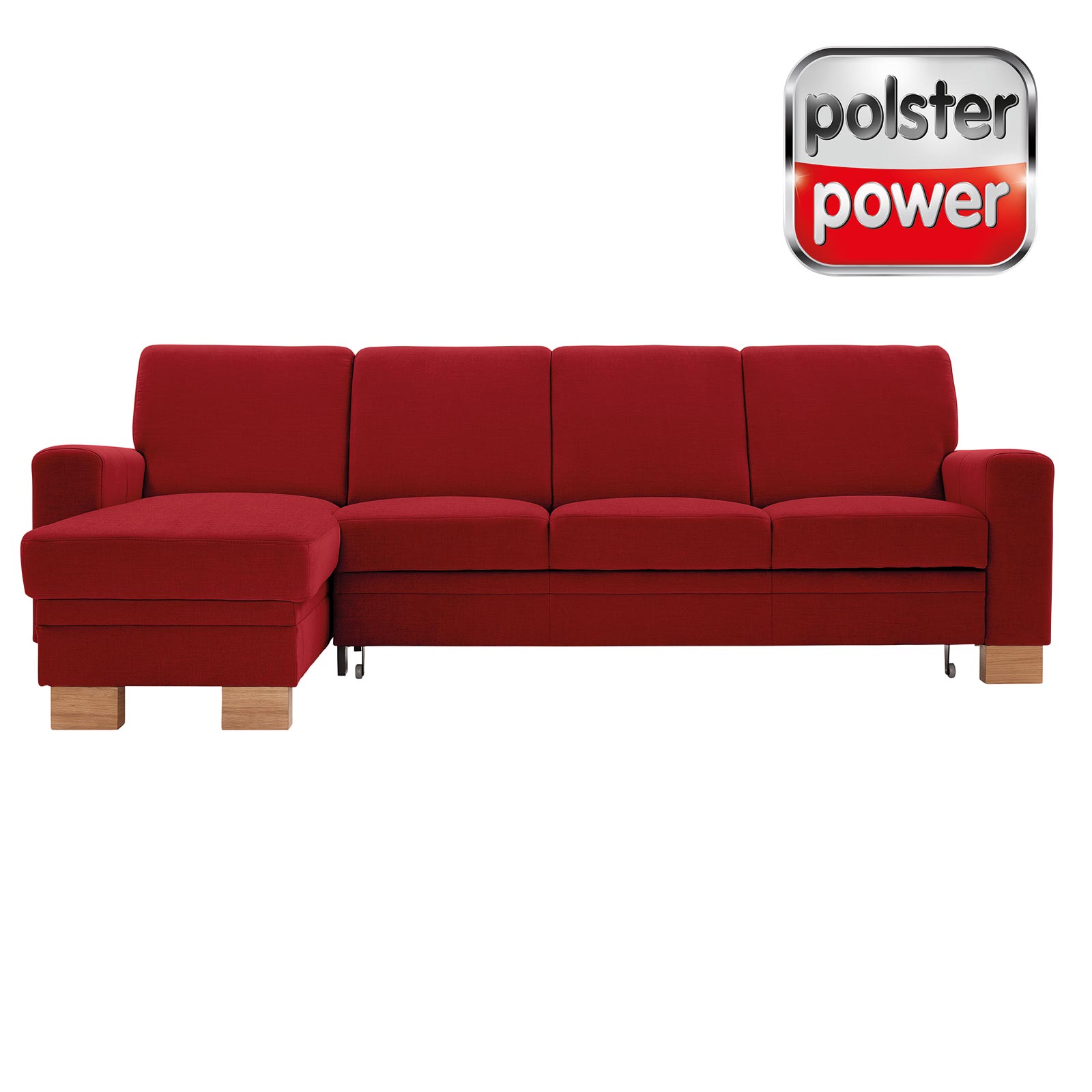 polsterpower Ecksofa - Miro bordeaux - Basismodell - Recamiere links