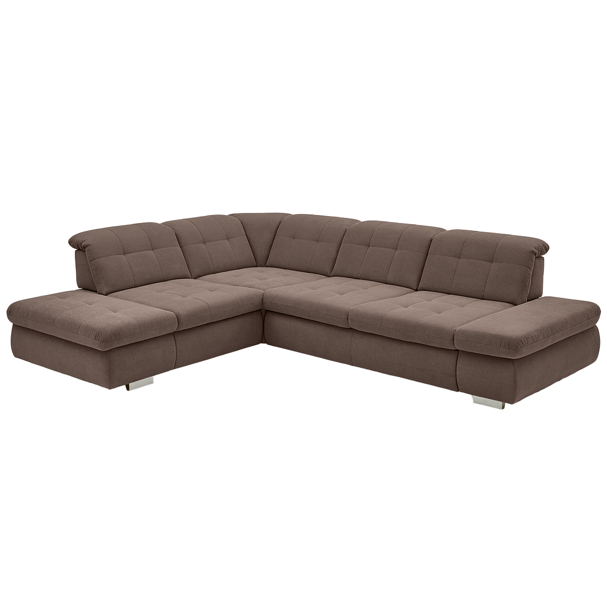 polsterpower Ecksofa - nougat - Basismodell - Anstellhocker links