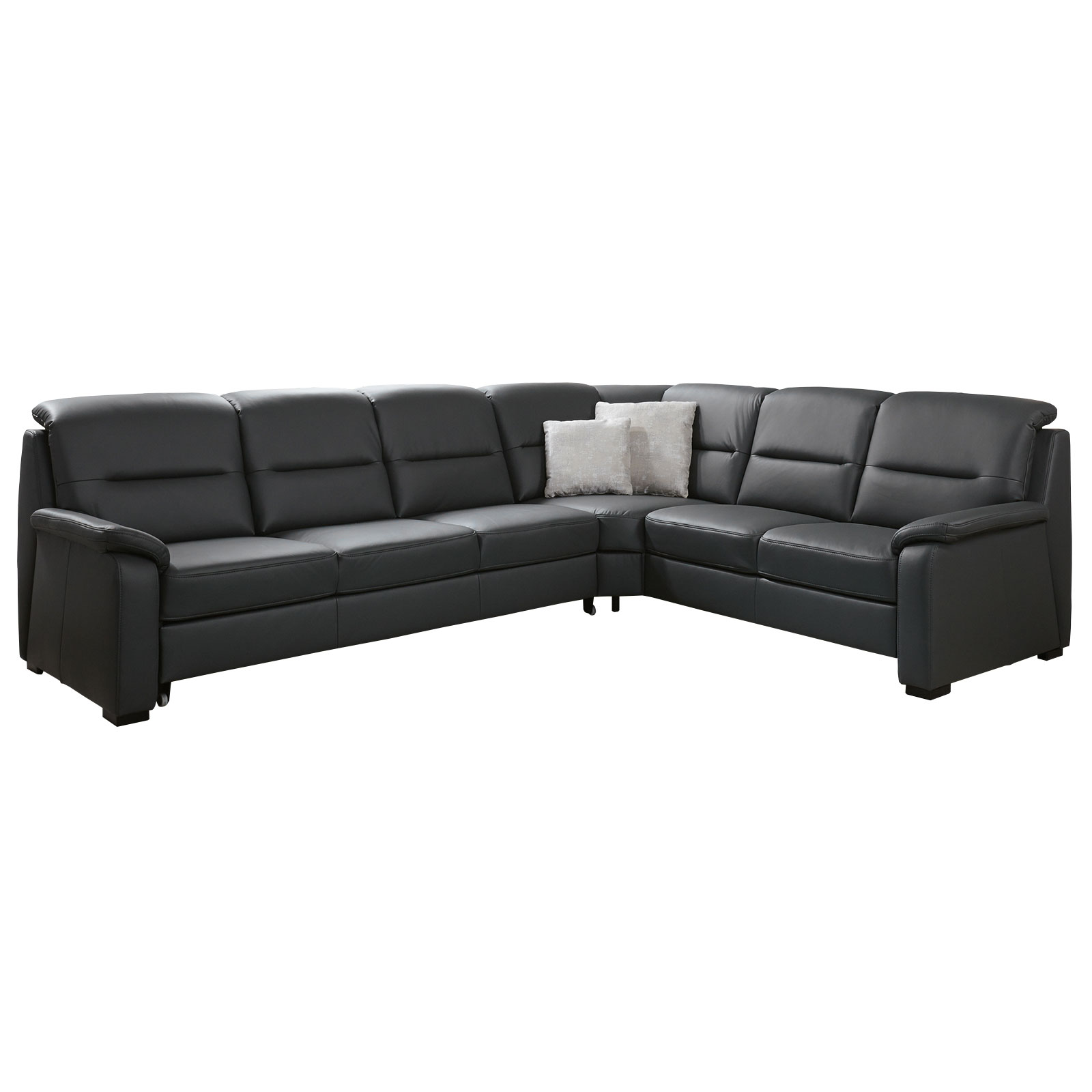 polsterpower Ledersofa - anthrazit - Basismodell - 2-Sitzer rechts
