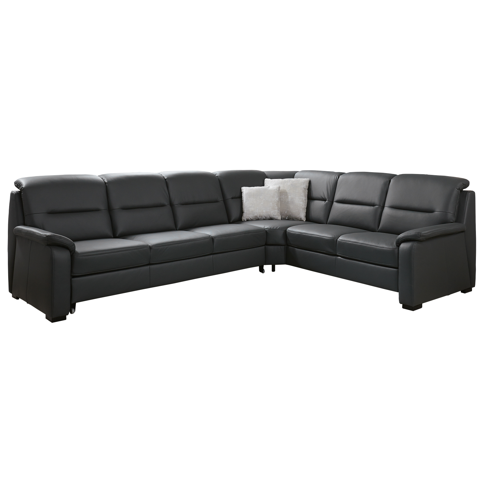 polsterpower Ledersofa - anthrazit - Basismodell - 2-Sitzer rechts