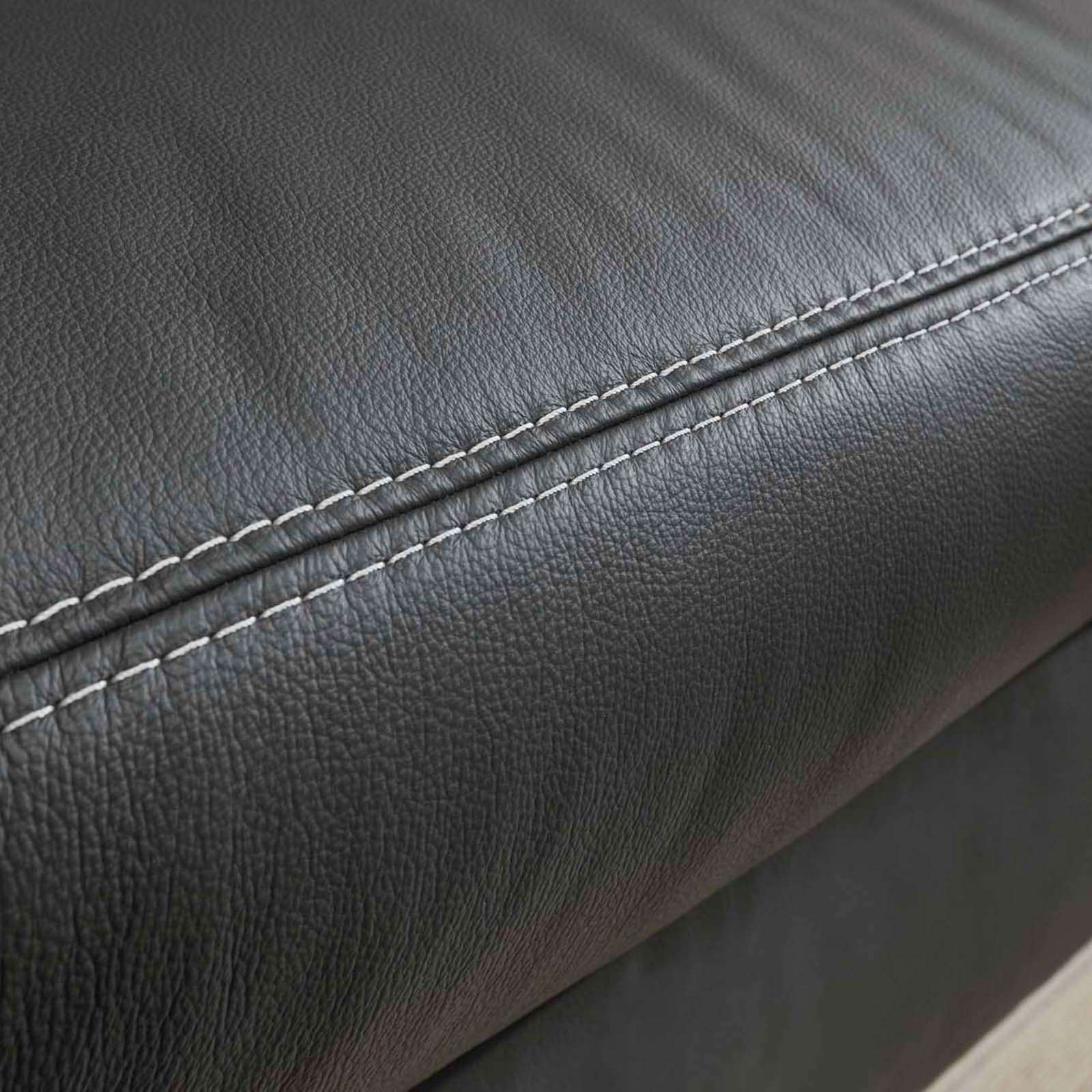 polsterpower Ledersofa - anthrazit - Basismodell - 2-Sitzer rechts