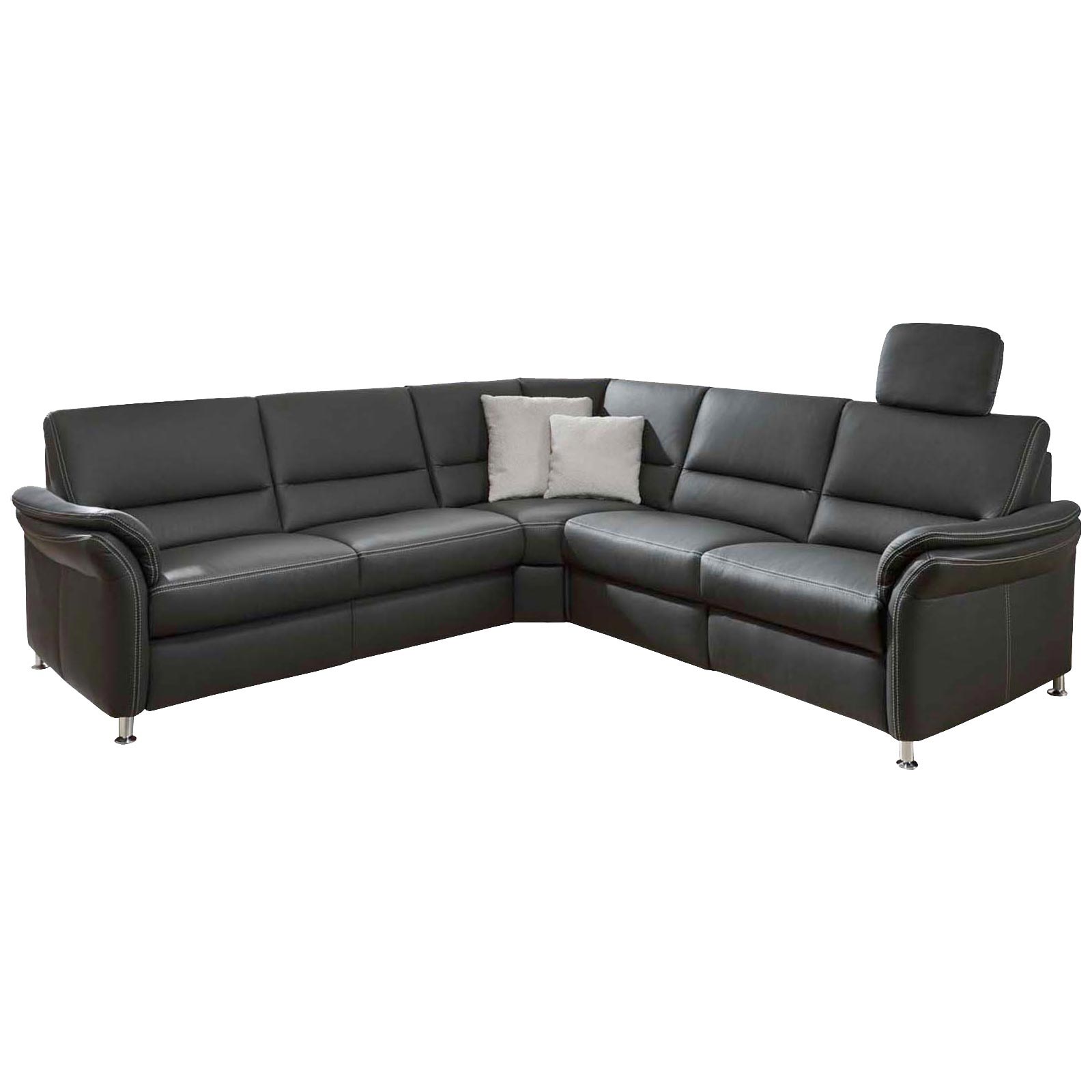 polsterpower Ledersofa - anthrazit - mit Funktionen - 2-Sitzer links