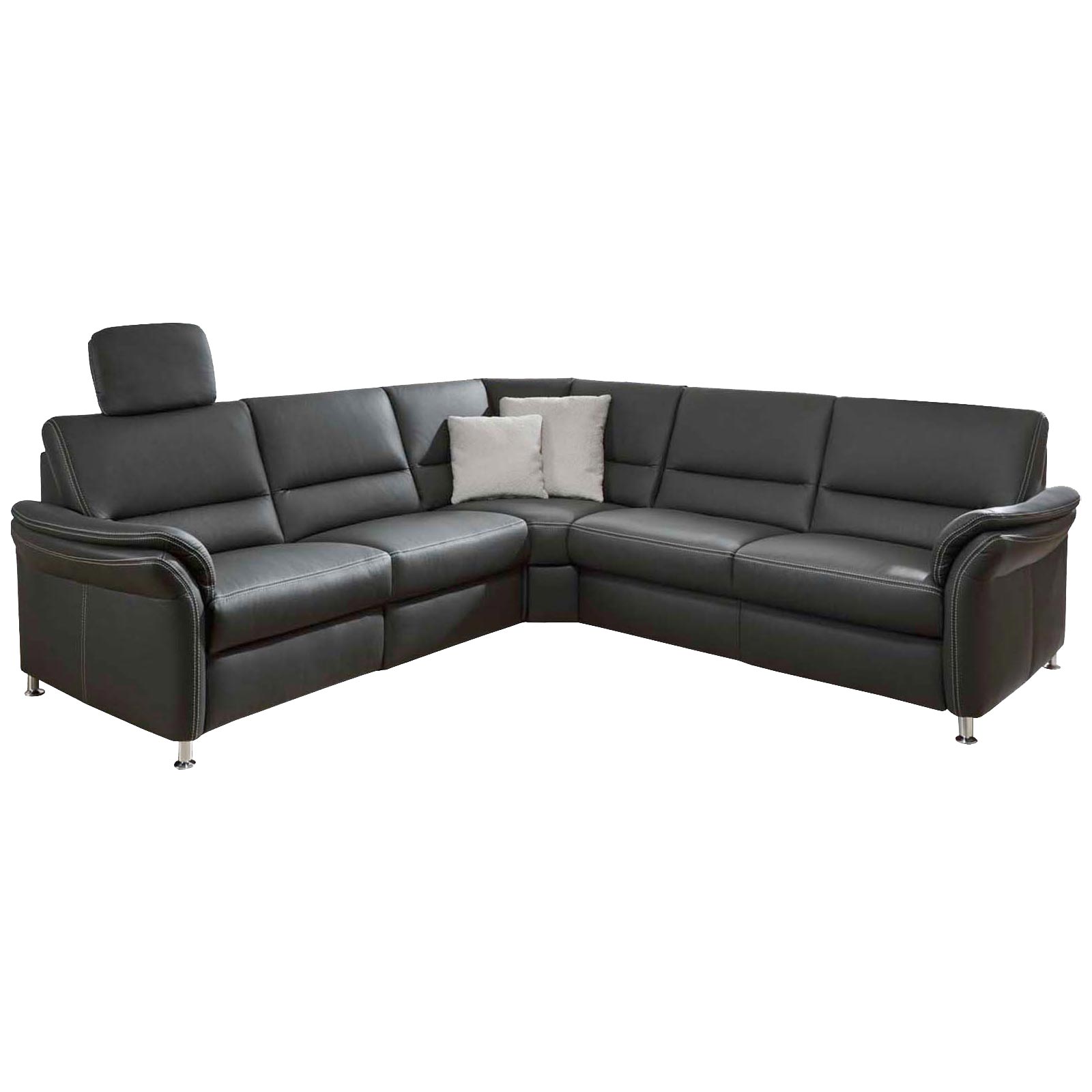 polsterpower Ledersofa - anthrazit - mit Funktionen - 2-Sitzer rechts