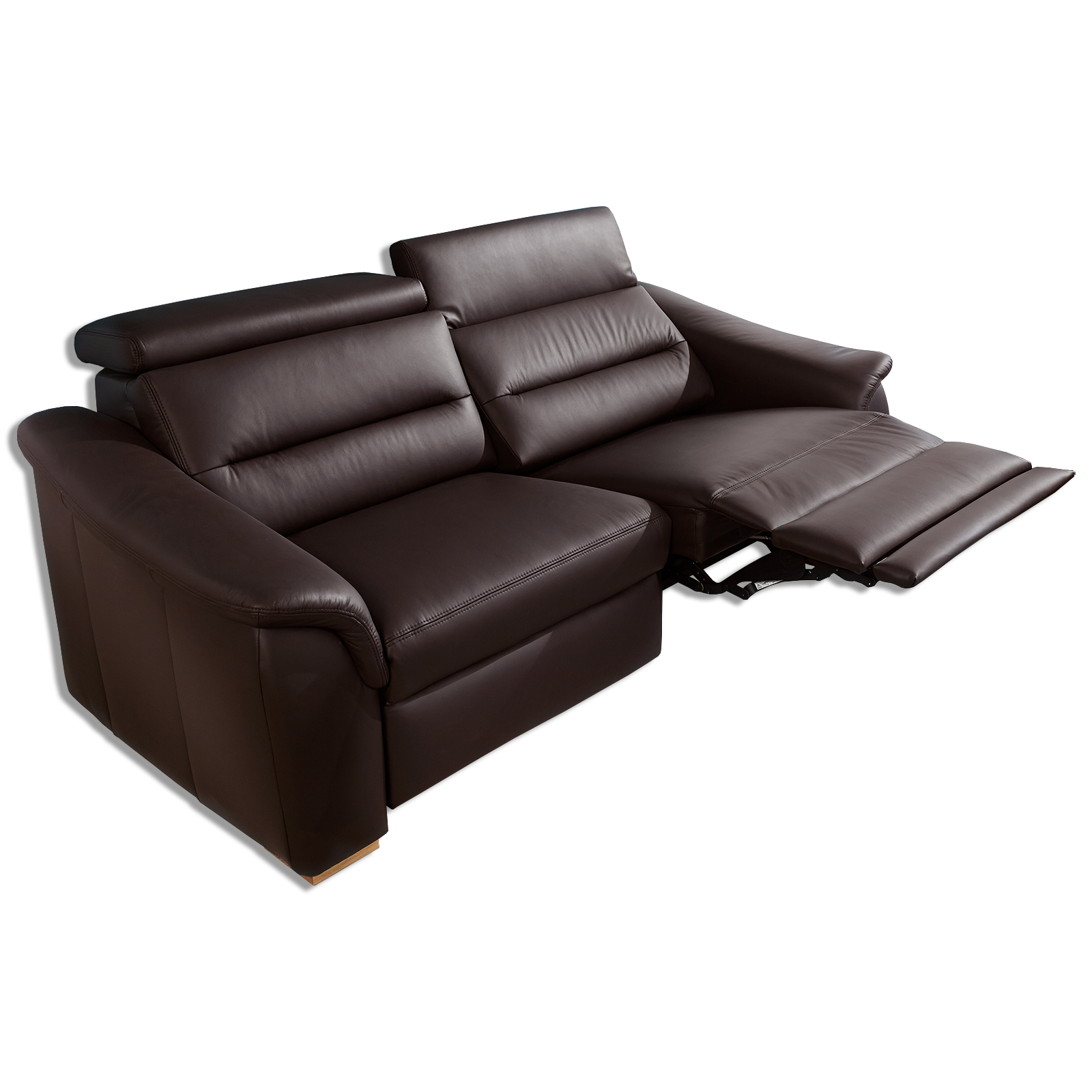 polsterpower Ledersofa - braun - WallAway-Funktion