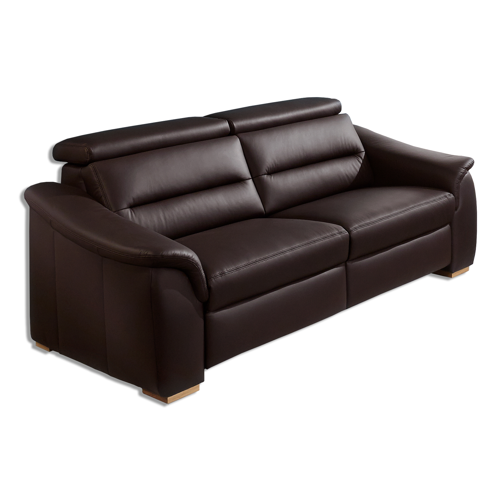 polsterpower Ledersofa - braun - WallAway-Funktion