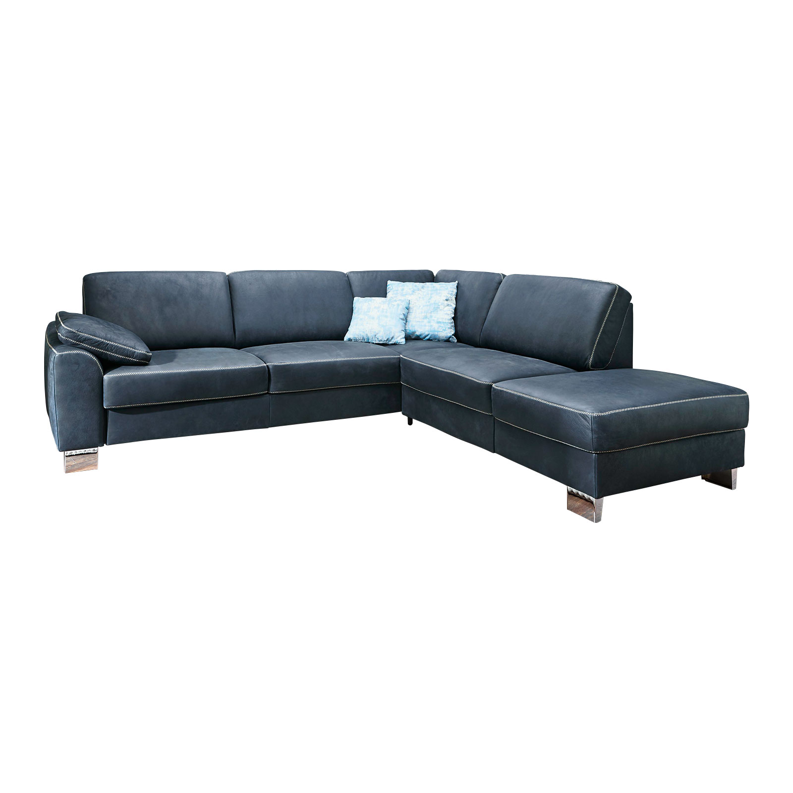 polsterpower Ledersofa - dunkelblau - Basismodell - Kombielement rechts