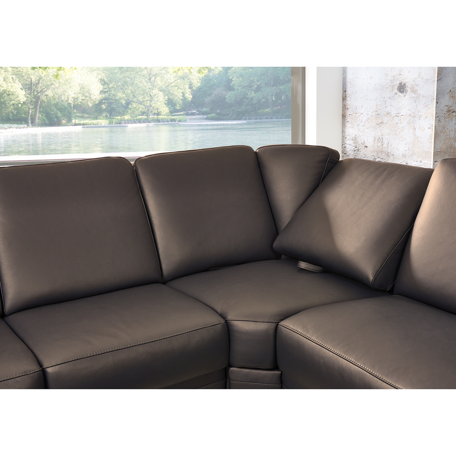 polsterpower Ledersofa - dunkelbraun - mit Funktionen - Canapé rechts
