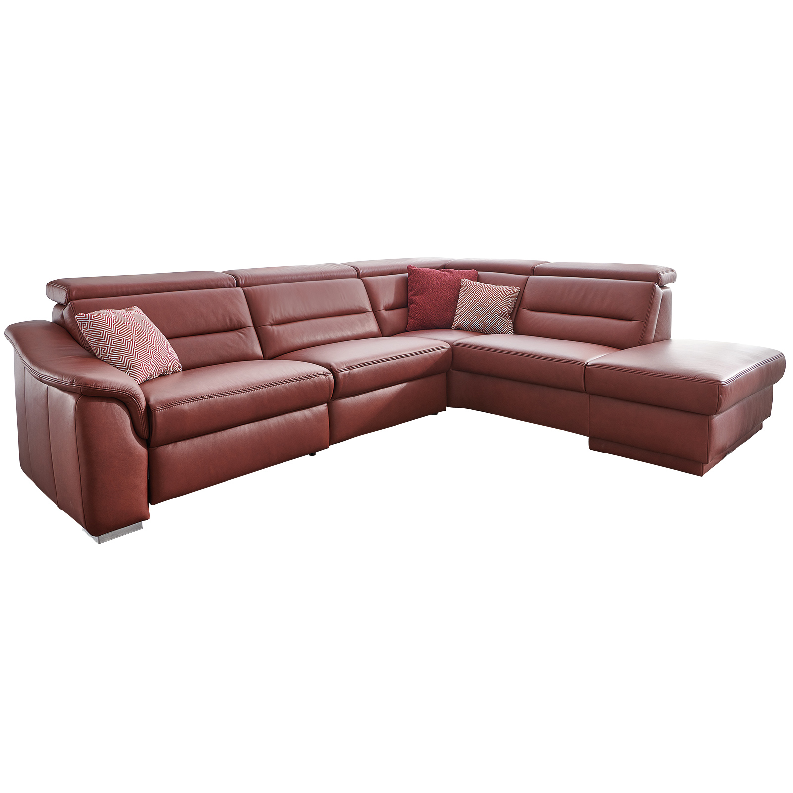 polsterpower Ledersofa - rot - Basismodell - rechts