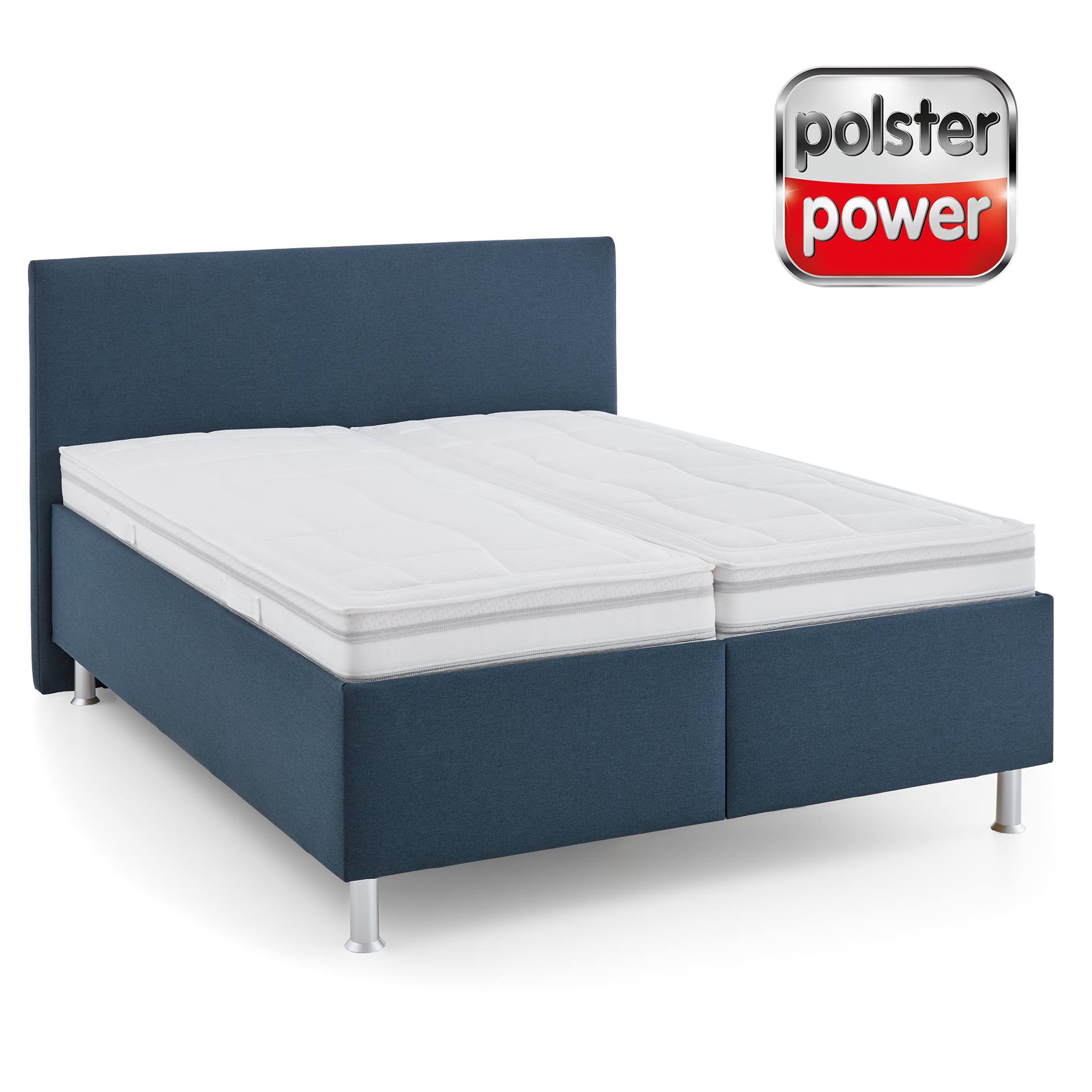 polsterpower Polsterbett - marine - H2/H3 oder H4/H5 - mit Bettkasten - 160x200 cm