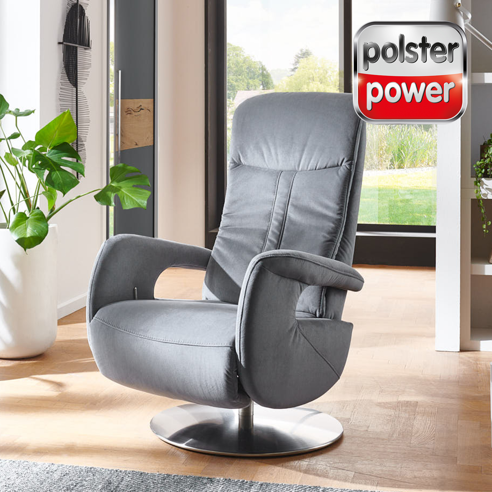 polsterpower Relaxchair - denim - mit Kopfteilverstellung