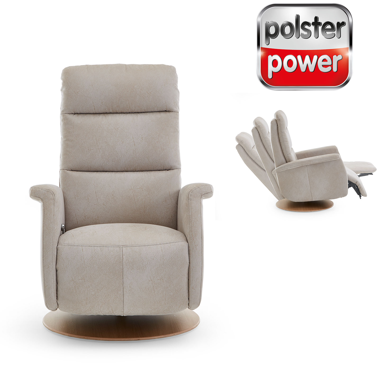 polsterpower Relaxsessel - silber - mit Funktion