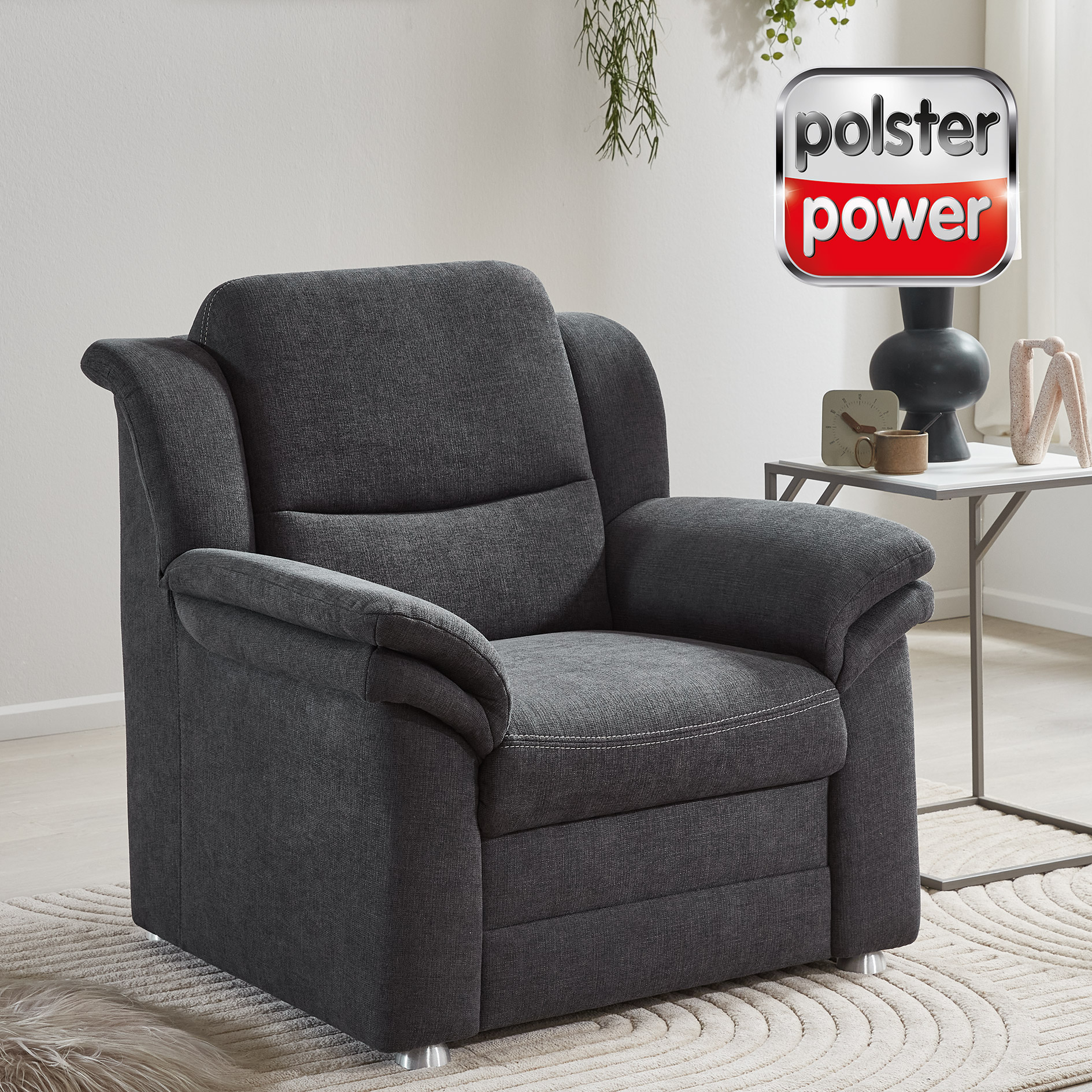 polsterpower Sessel - anthrazit - Basismodell