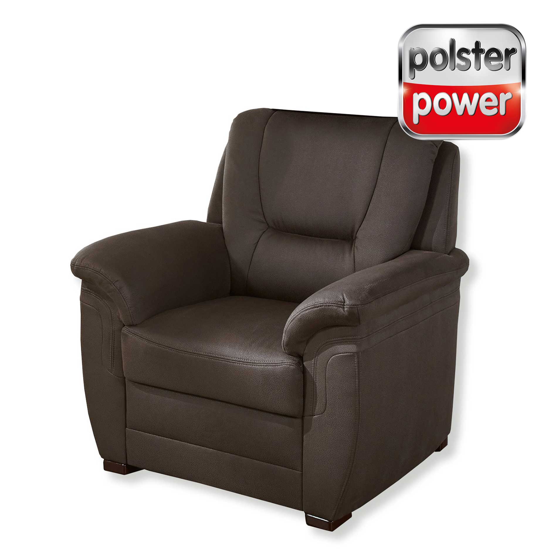 polsterpower Sessel - braun - Bonell-Federkern