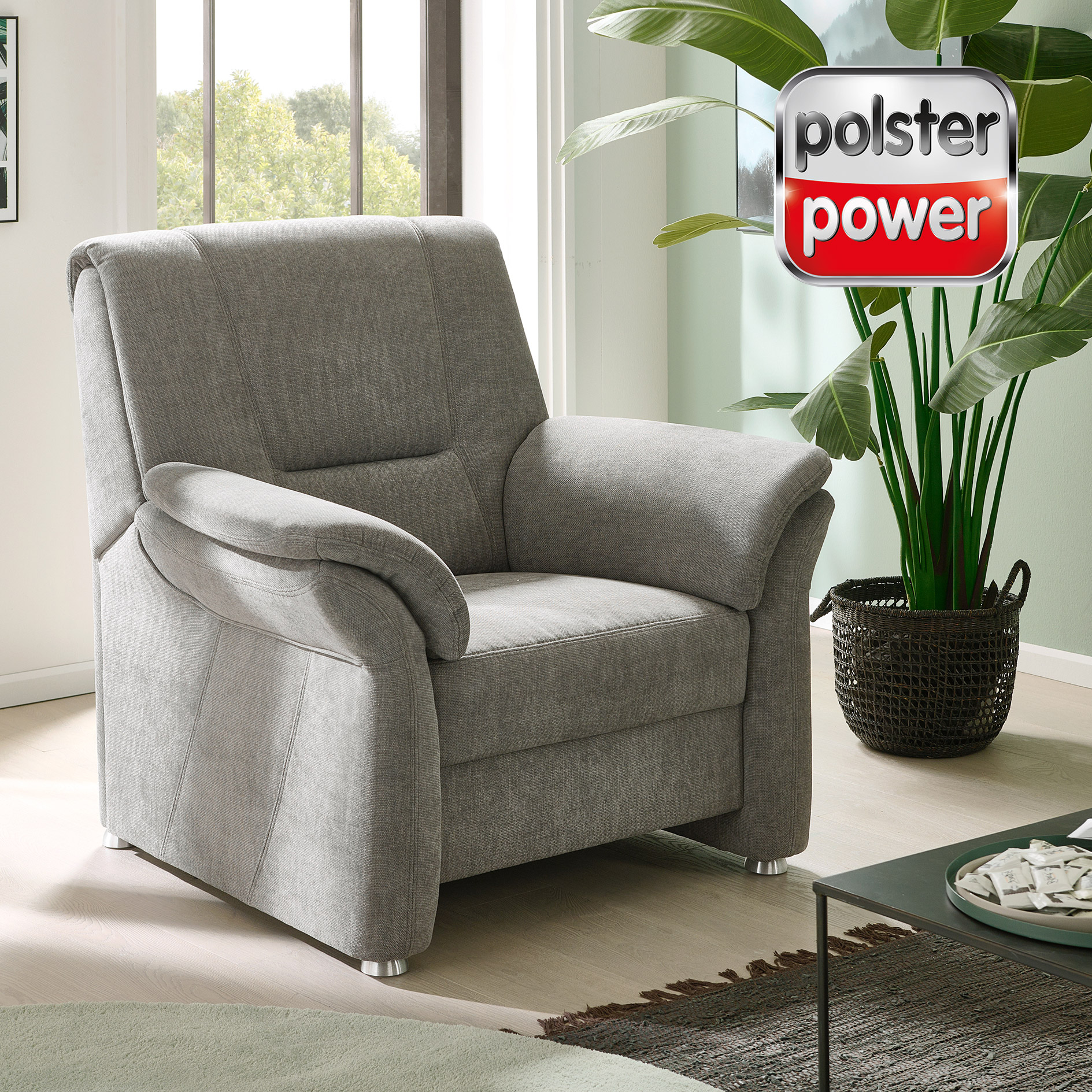 polsterpower Sessel - grey - Chenille