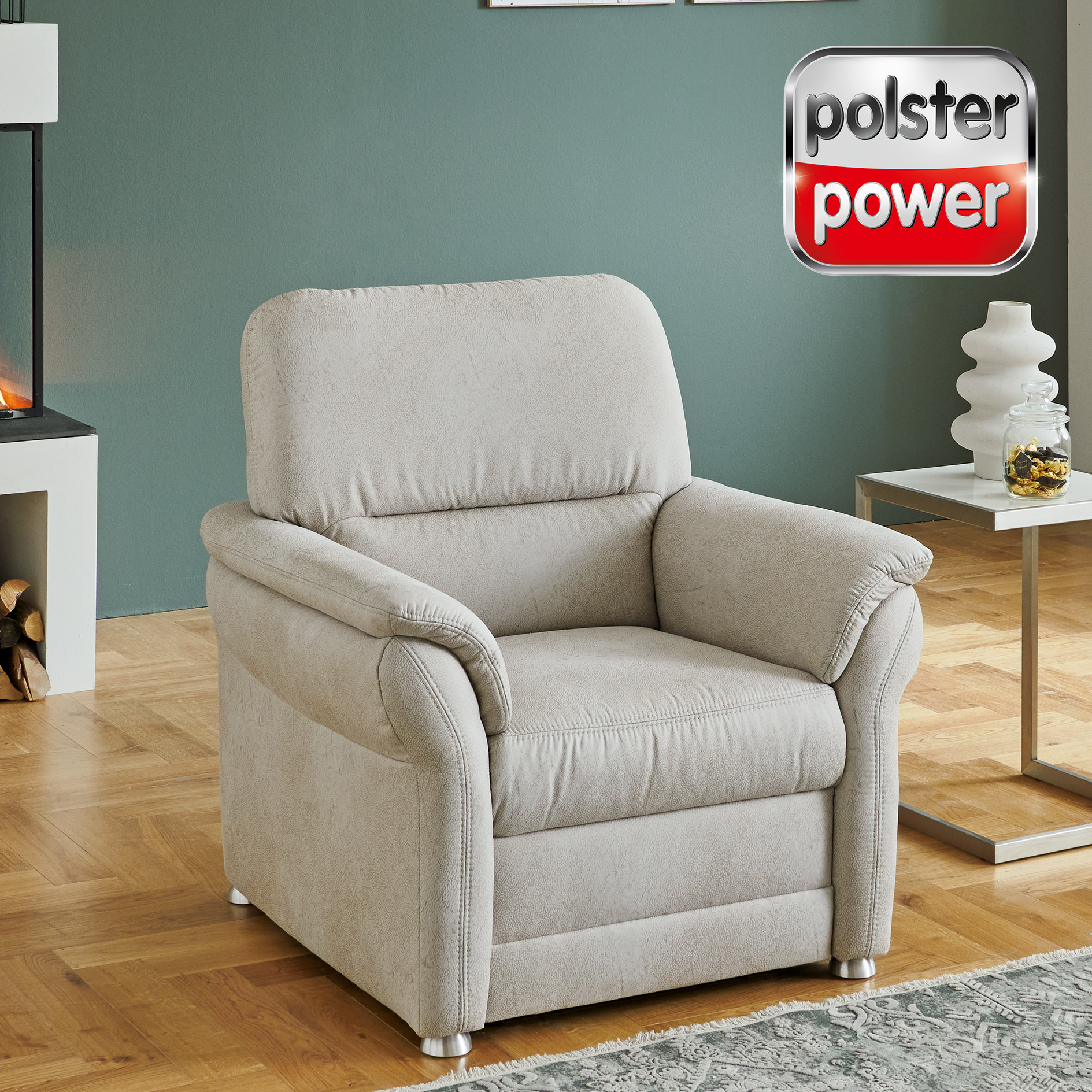 polsterpower Sessel - silber - Basismodell