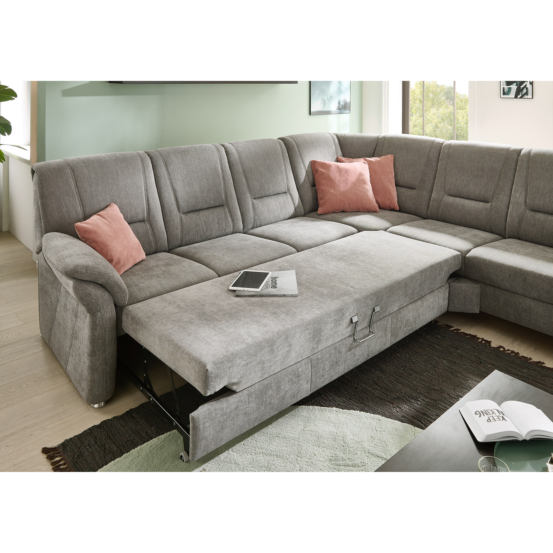 polsterpower Wohnlandschaft - grey - 3-Sitzer rechts - mit Liegefunktion