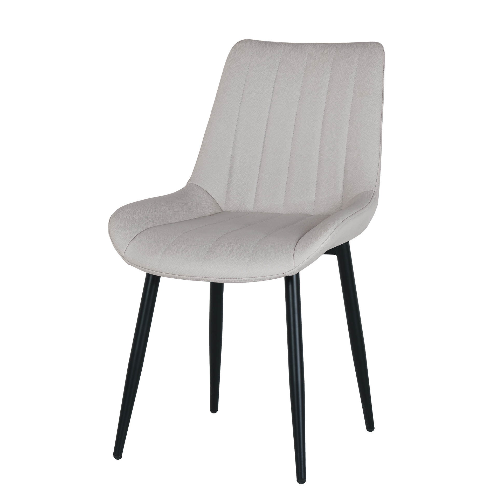 Polsterstuhl - creme - Lederoptik - 88 cm