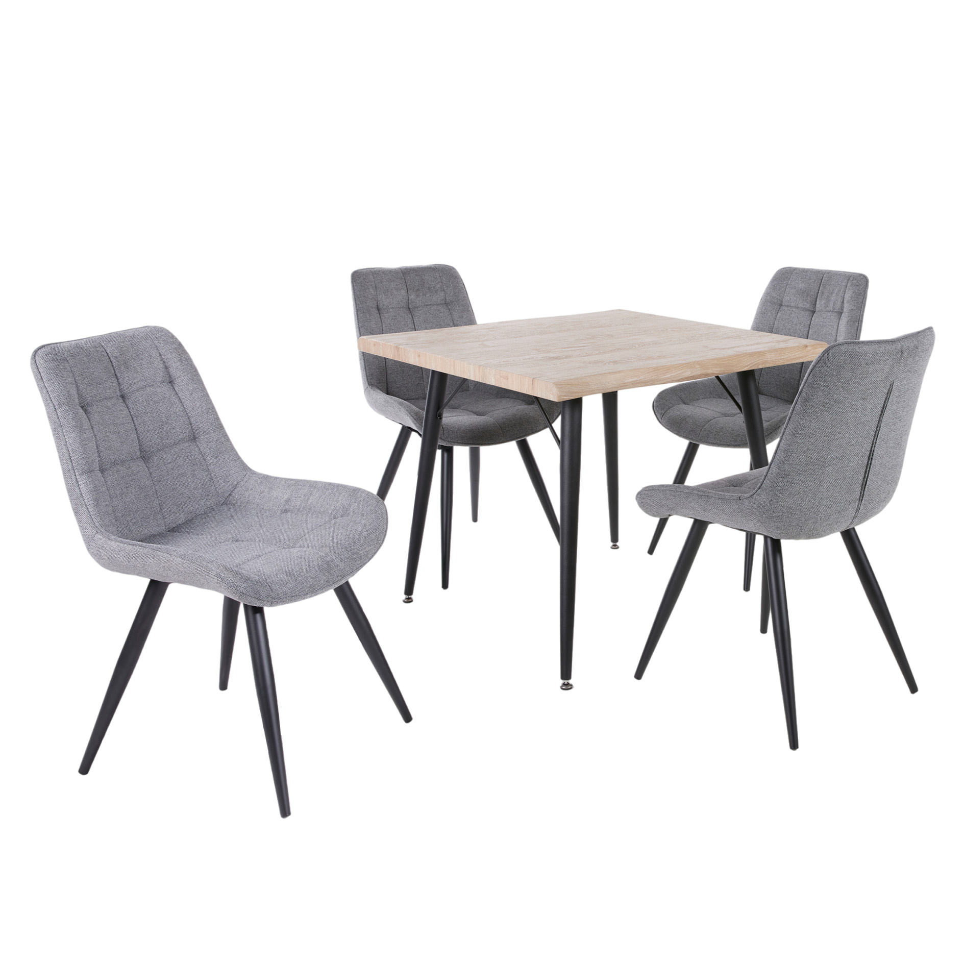 Polsterstuhl - kieselgrau-schwarz - 85 cm hoch