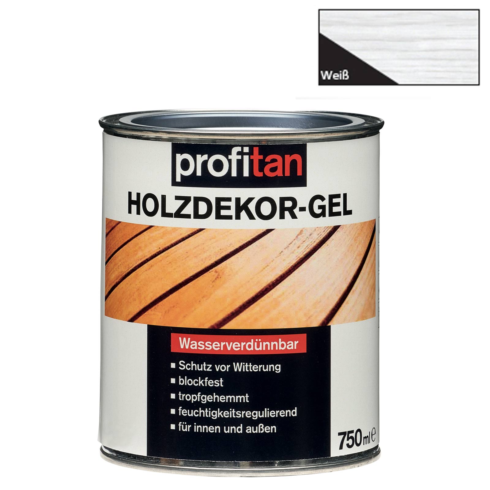 profitan Holzdekor-Gel - weiß - 750 ml