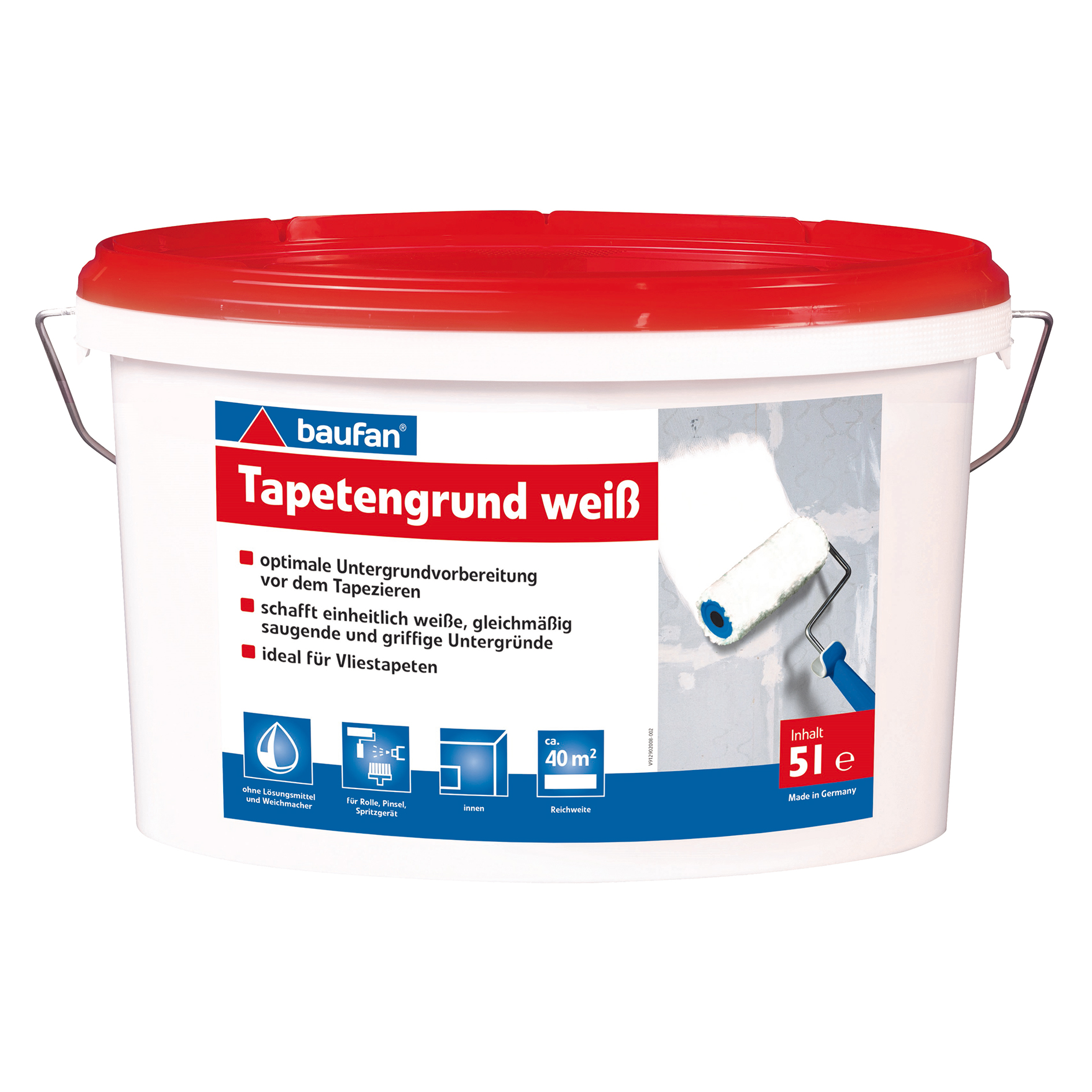 profitan Tapeziergrund - weiß - 5 Liter