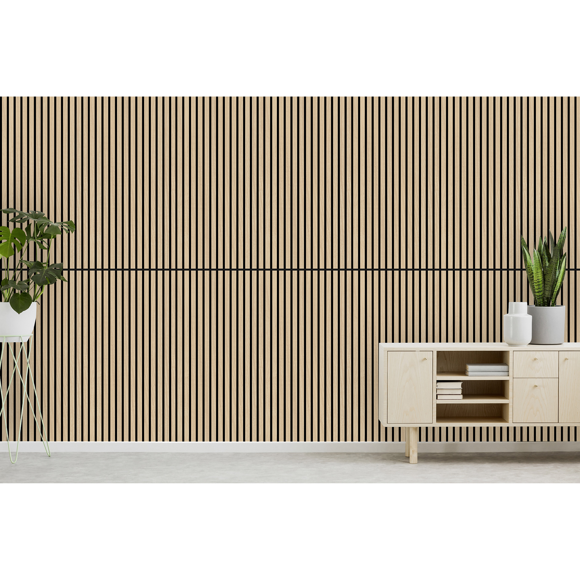 profitan Wand- und Akustikpaneel - Eiche Light - schwarz - 51x104 cm
