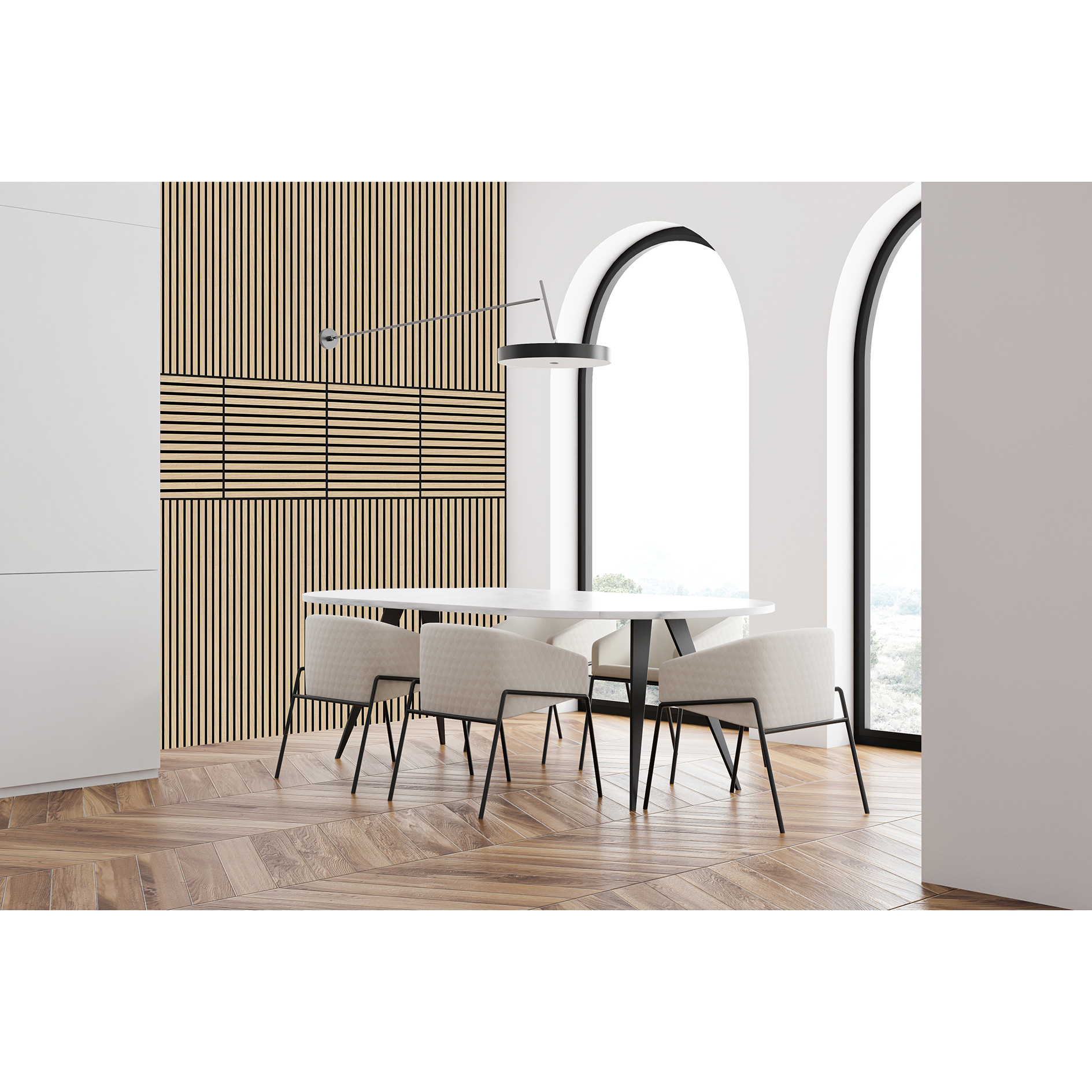 profitan Wand- und Akustikpaneel - Eiche Light - schwarz - 51x104 cm