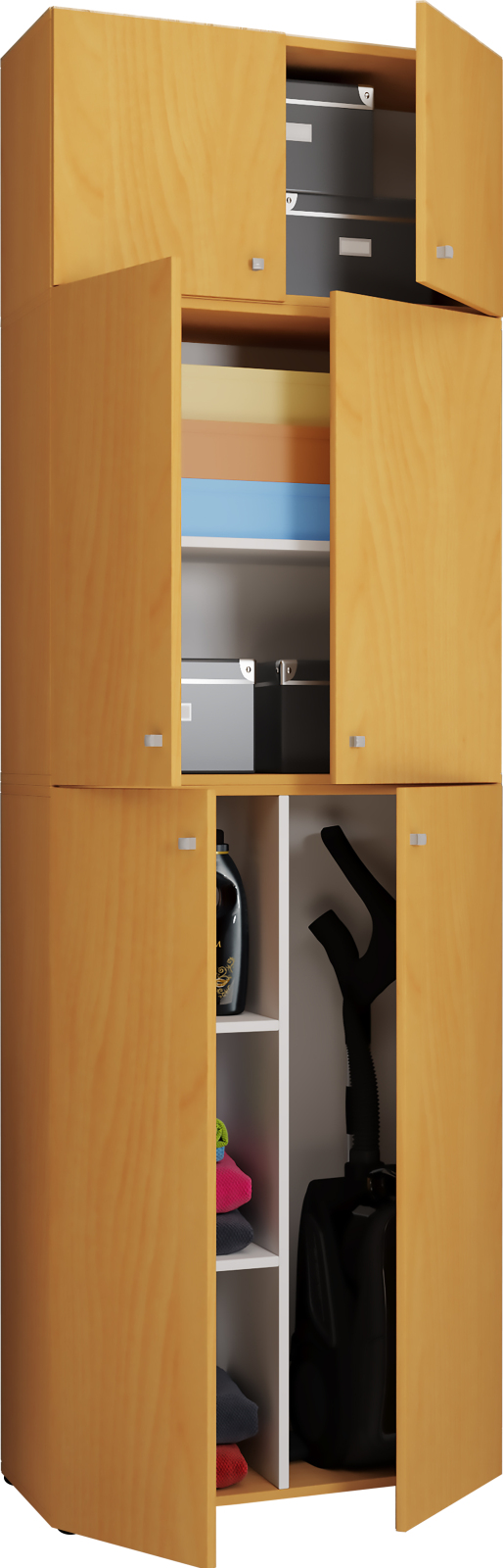 Putzschrank LONA XXL - Buche - mit Aufsatz - 223 cm hoch
