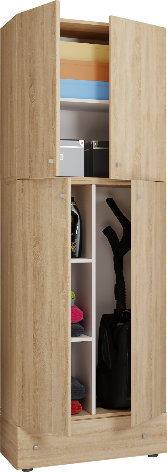 Putzschrank LONA XXL - Sonoma Eiche - mit Schublade - 200 cm hoch
