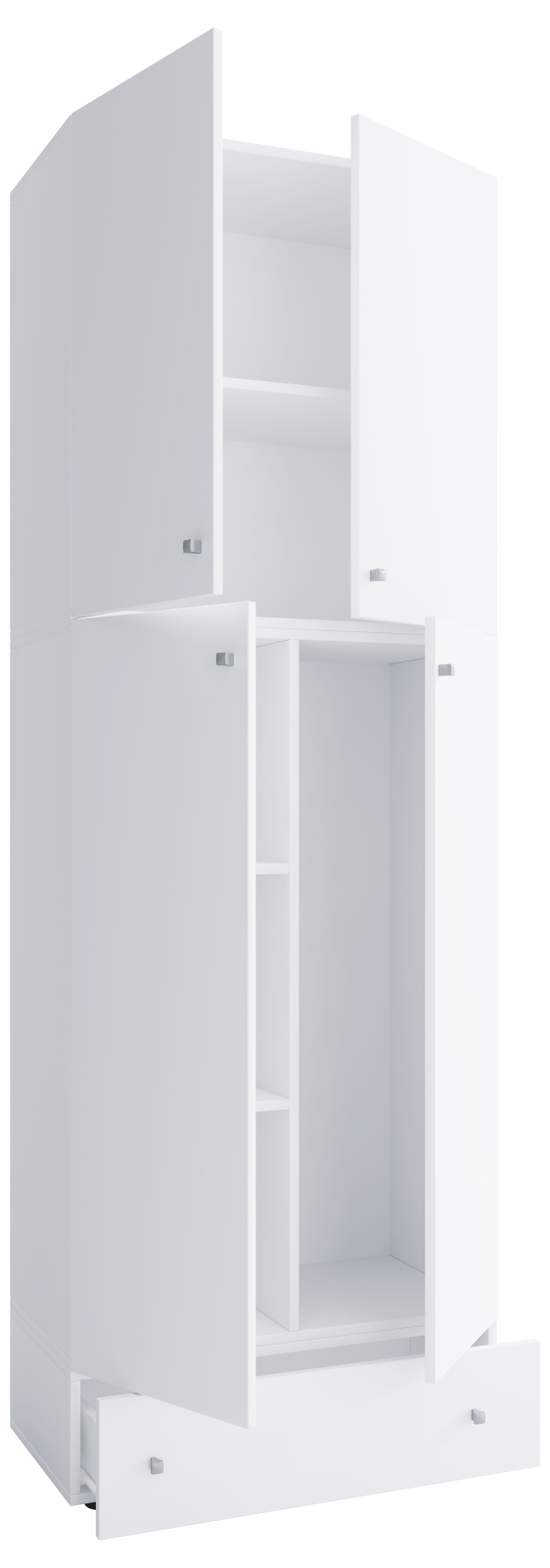 Putzschrank LONA XXL - weiß - mit Schublade - 200 cm hoch