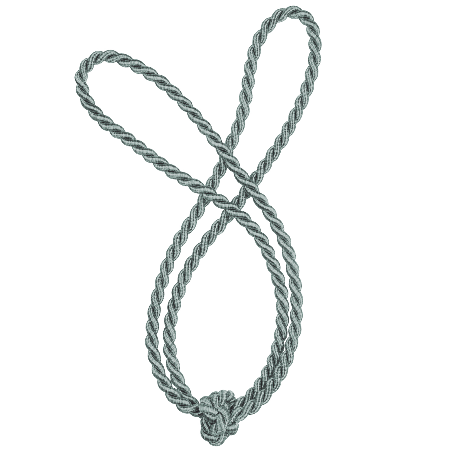 Raffhalter - silbergrau - Zierknoten - 60 cm