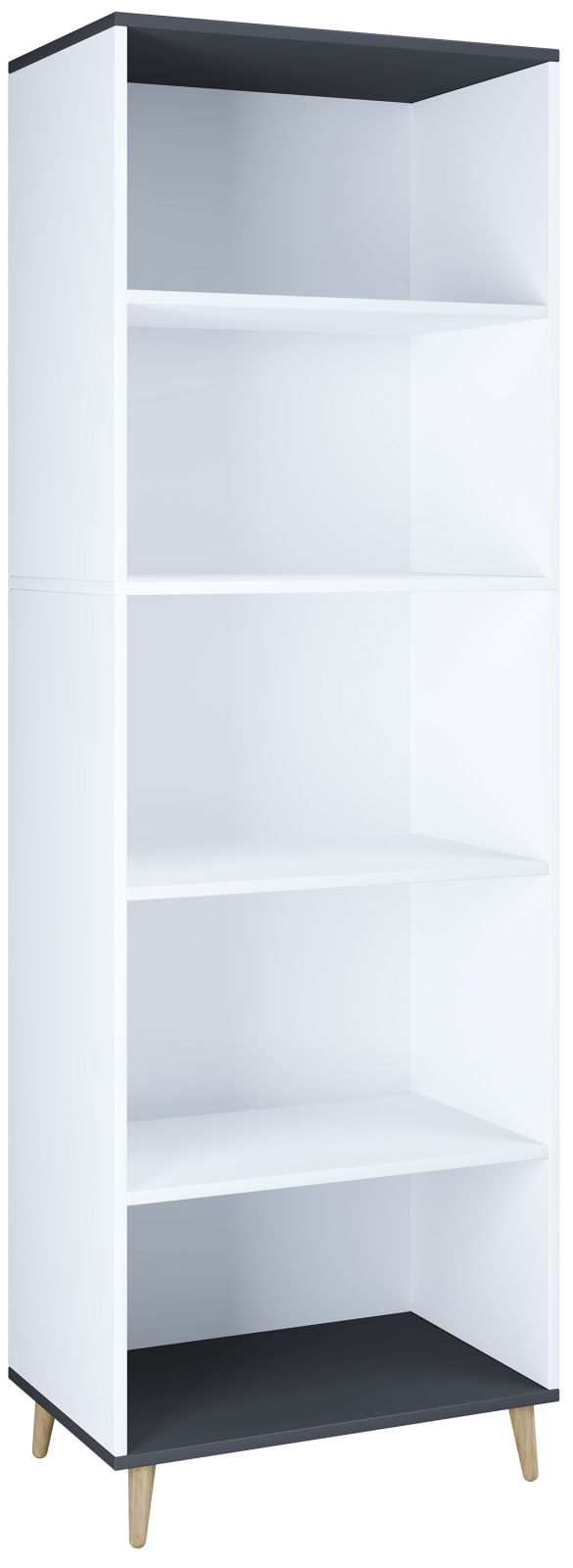Regal LANDOS - weiß-anthrazit - 60 cm