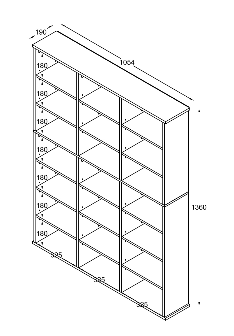 Regal MEGOSA M - anthrazit- 136 cm hoch