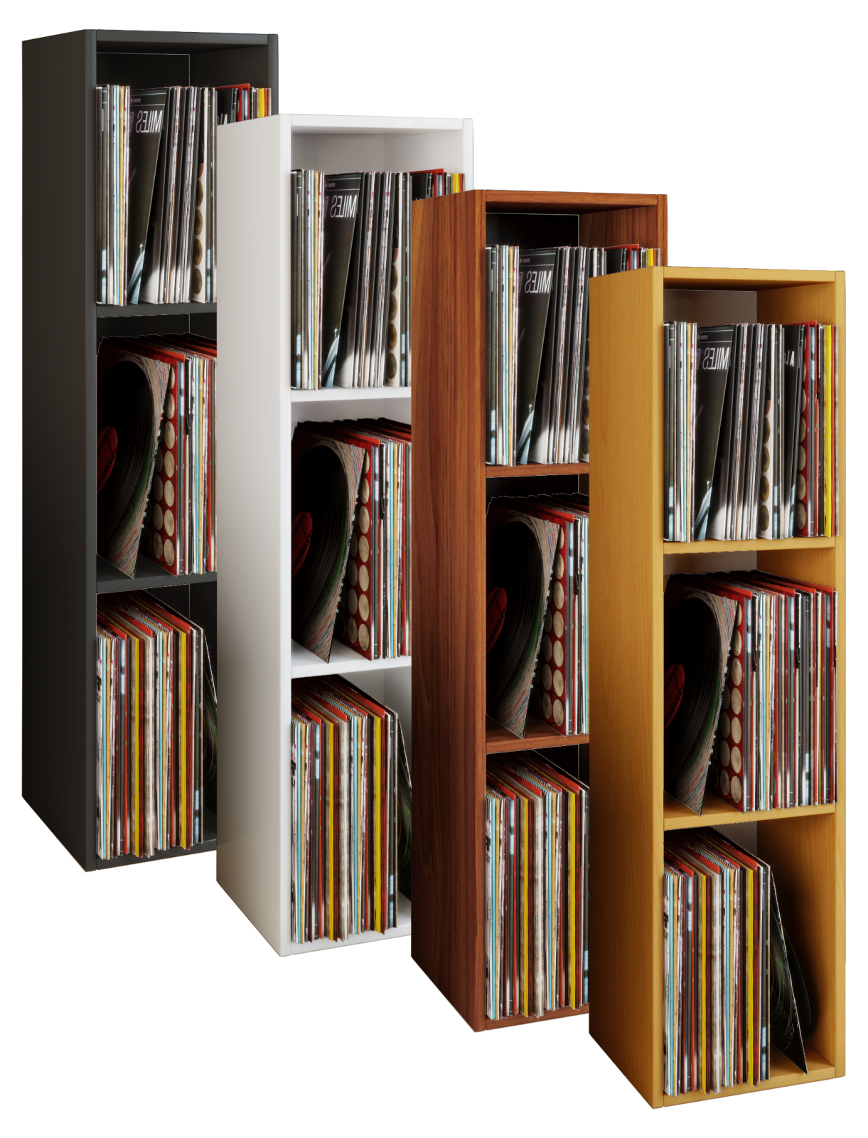 Regal PLATTO - schwarz - für 100 Schallplatten