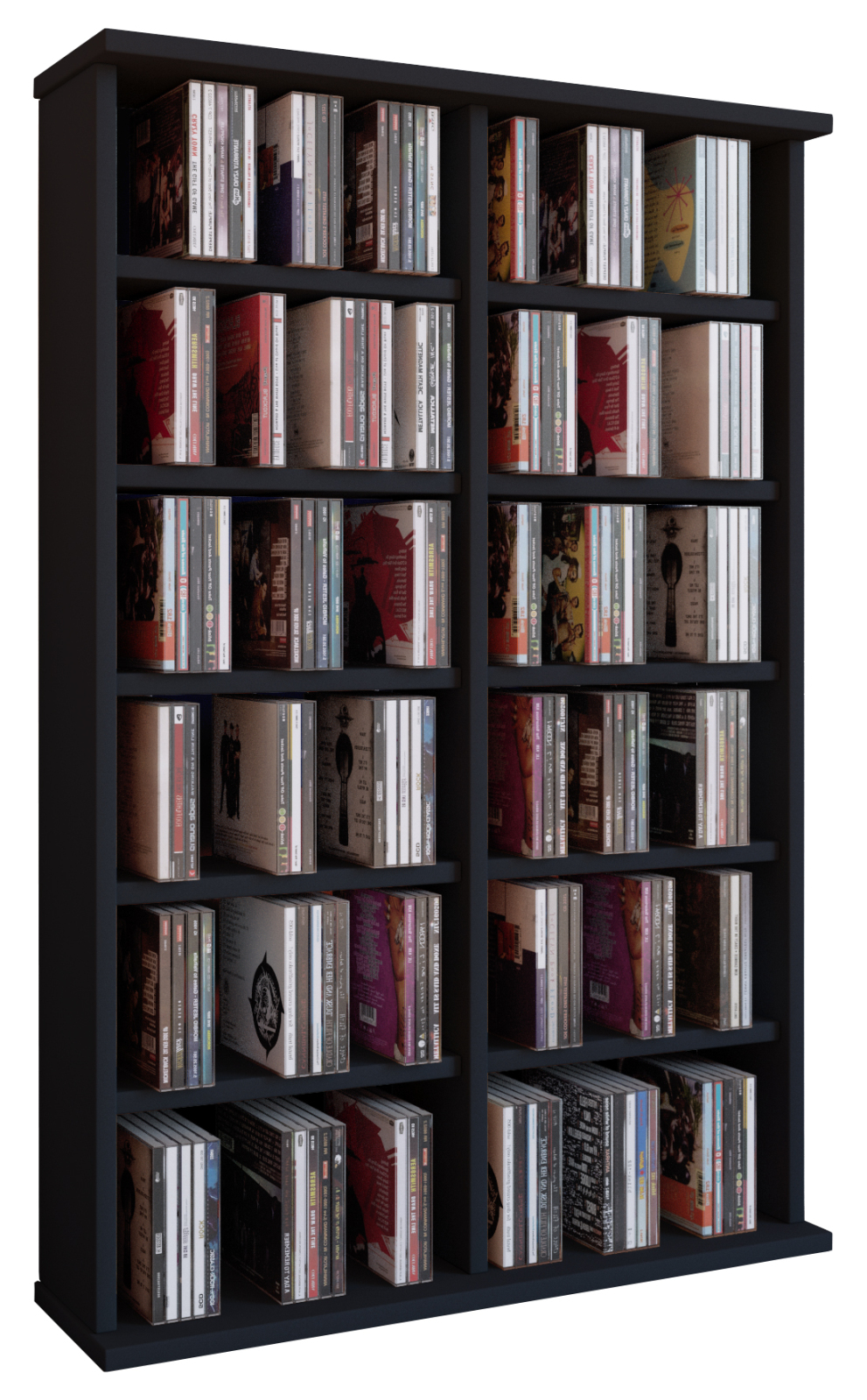 Regal - schwarz - 60 cm breit - für 300 CDs