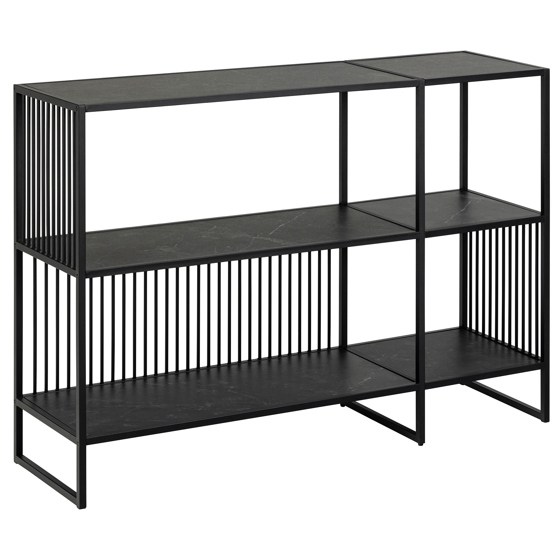 Regal STRINGTON - schwarz-Marmoroptik - 120 cm breit