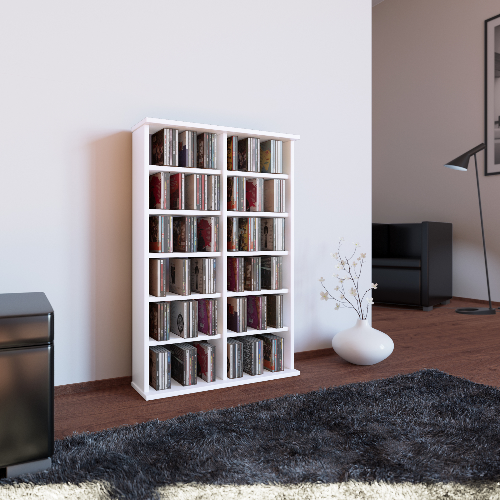 Regal - weiß - 60 cm breit - für 300 CDs
