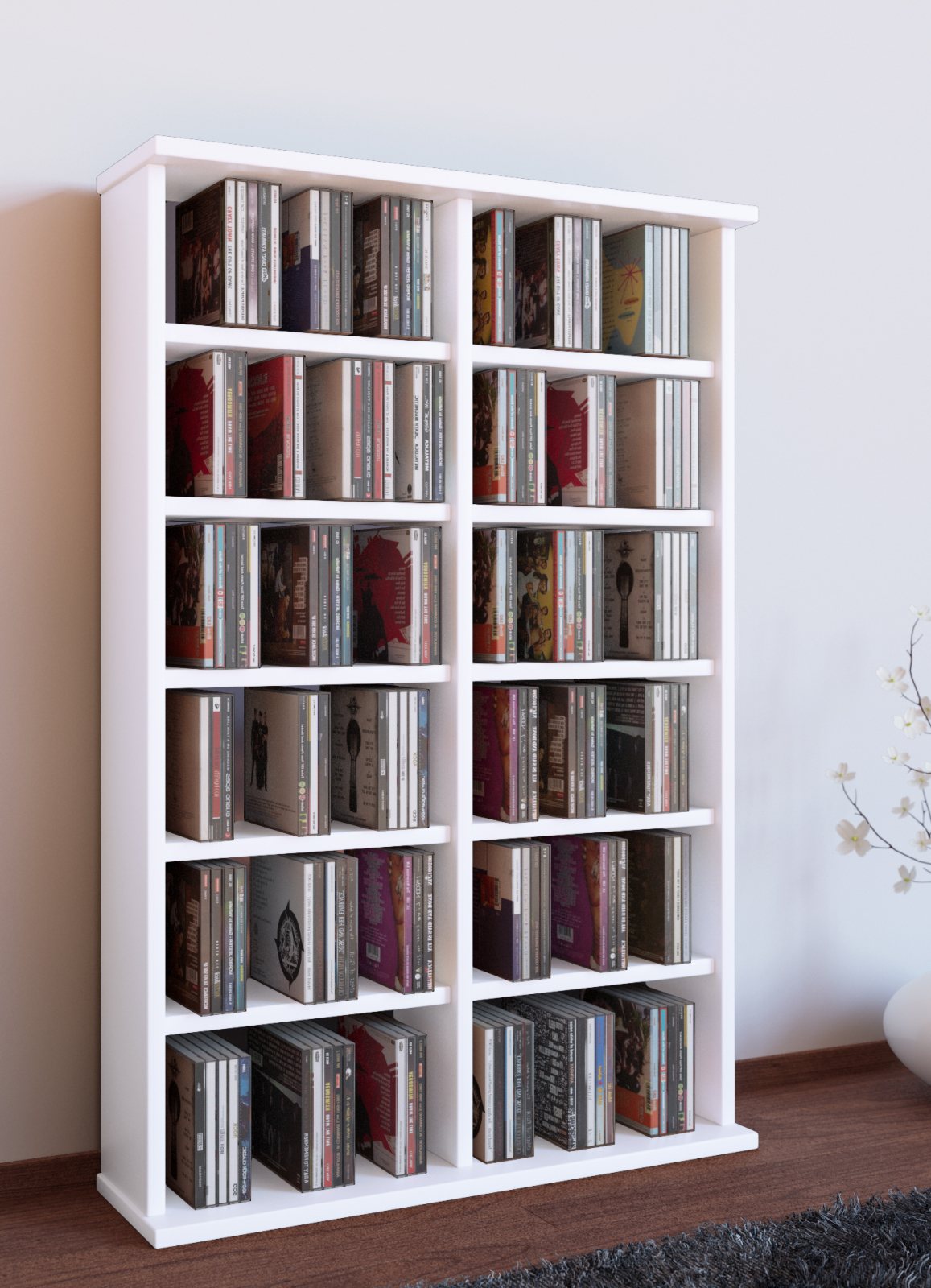 Regal - weiß - 60 cm breit - für 300 CDs
