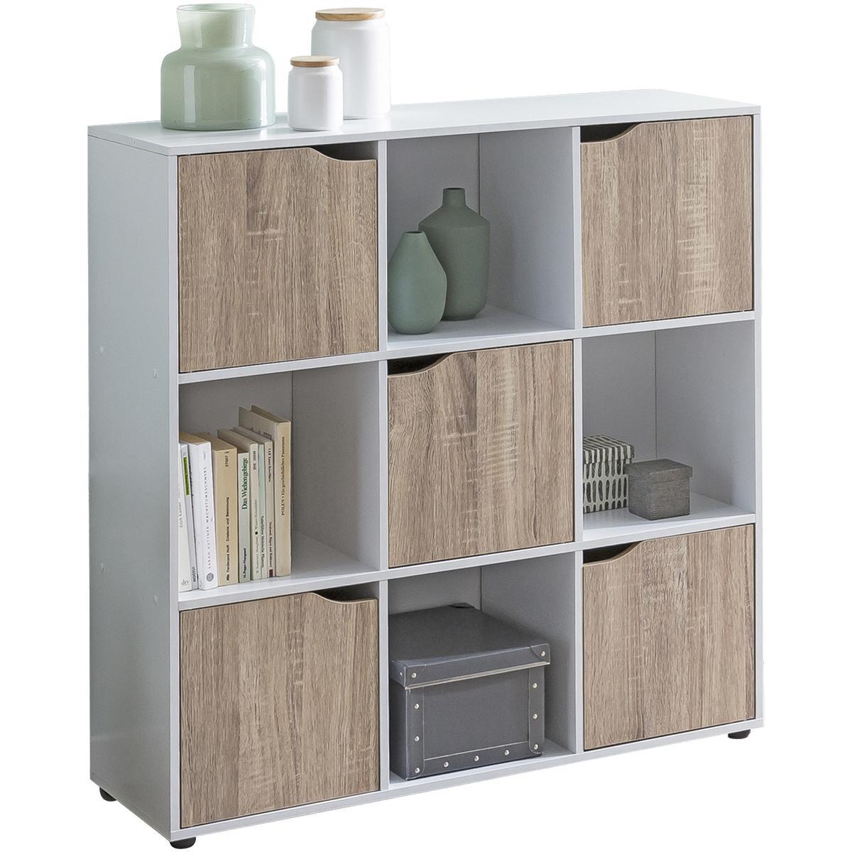 Regal - weiß - Sonoma Eiche - 89 cm breit