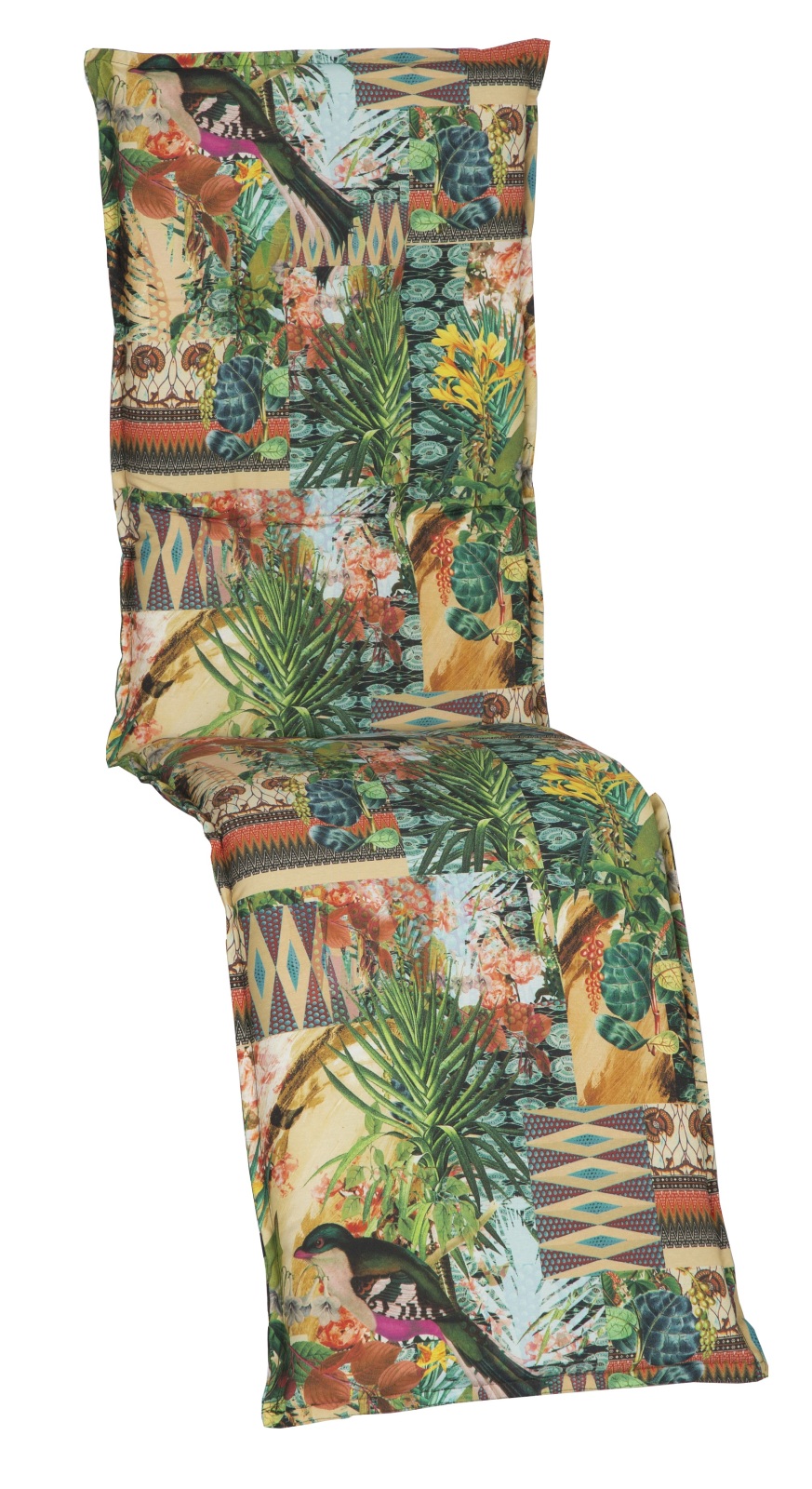 Relax-Auflage - bunt - Dschungel mit Vogel - 171x46 cm