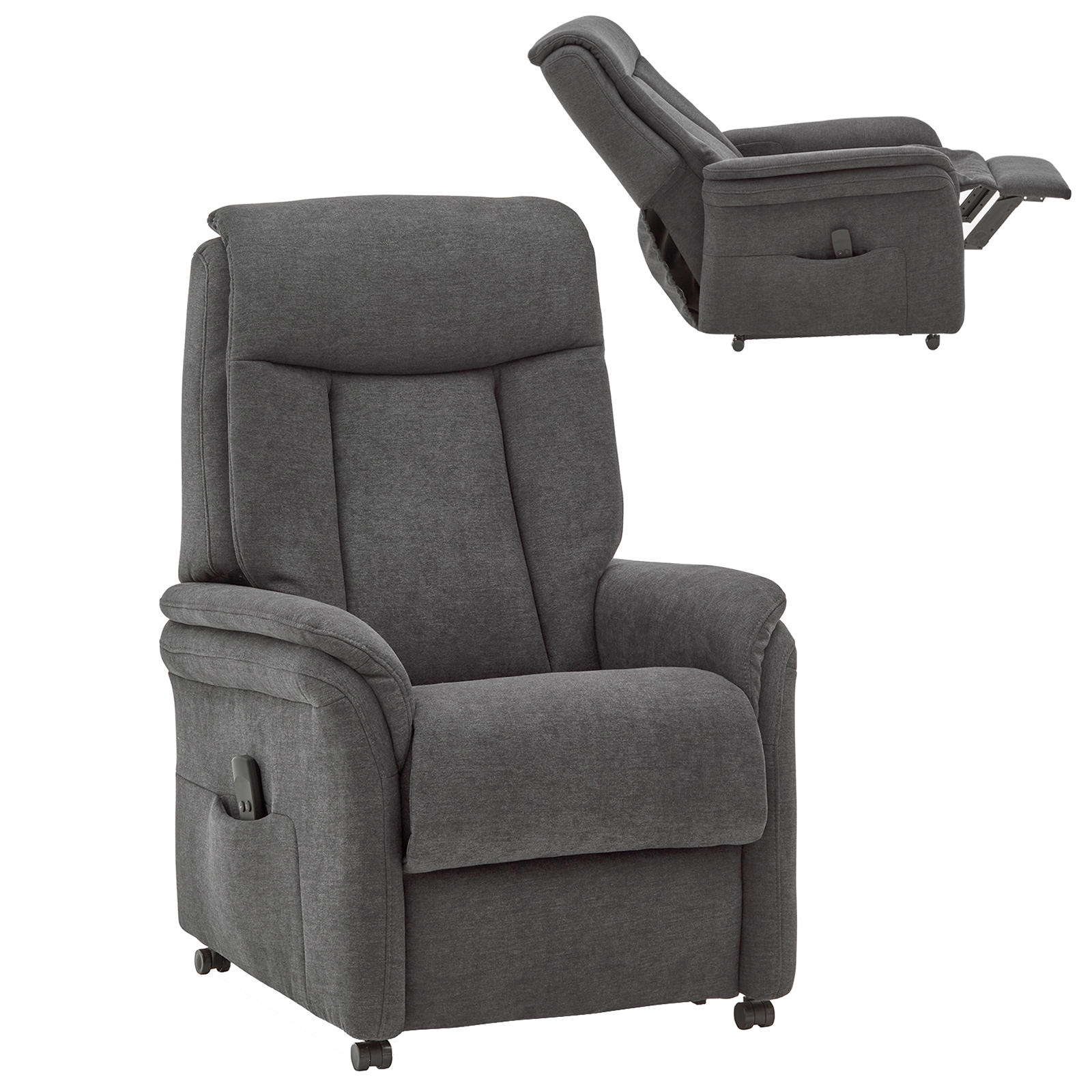 Relaxsessel - anthrazit - mit E-Motor - large
