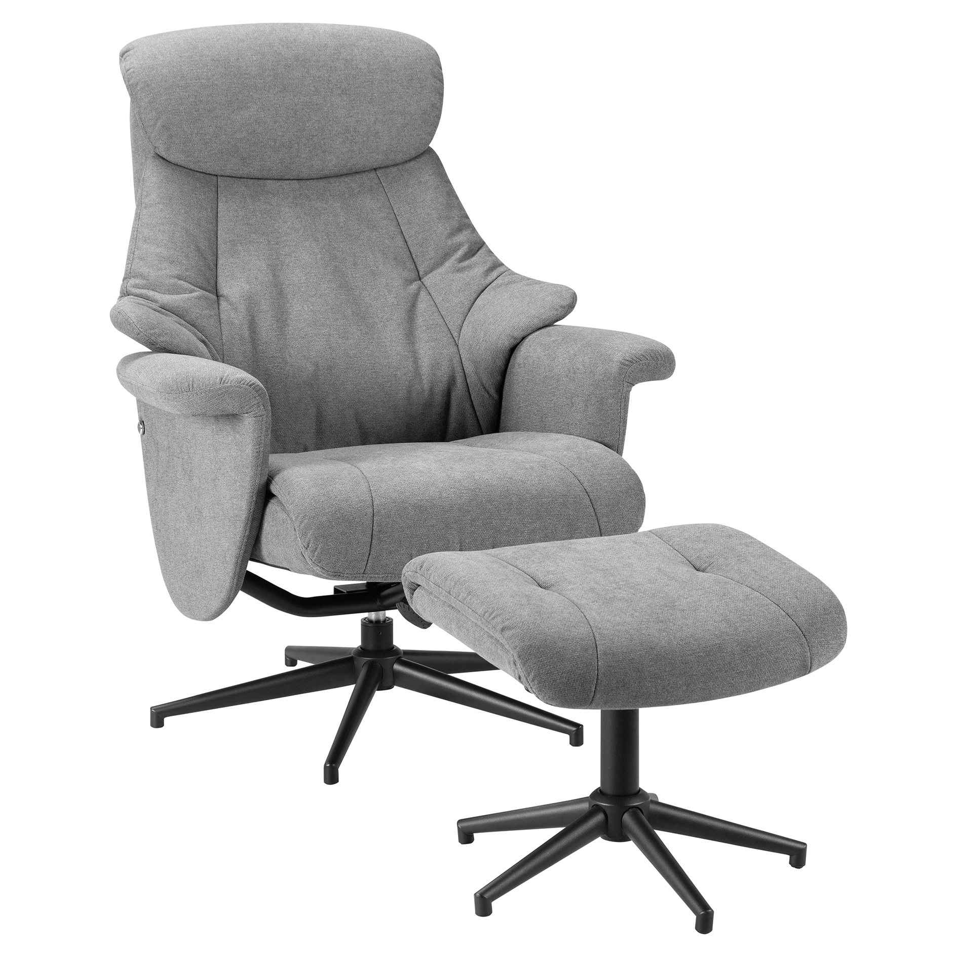 Relaxsessel mit Hocker - anthrazit - mit Drehfunktion