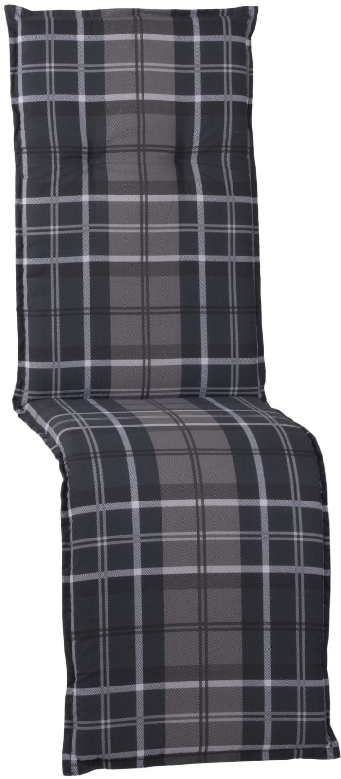 Relaxstuhl-Auflage - anthrazit-grau-weiß - Karo - 171x50 cm