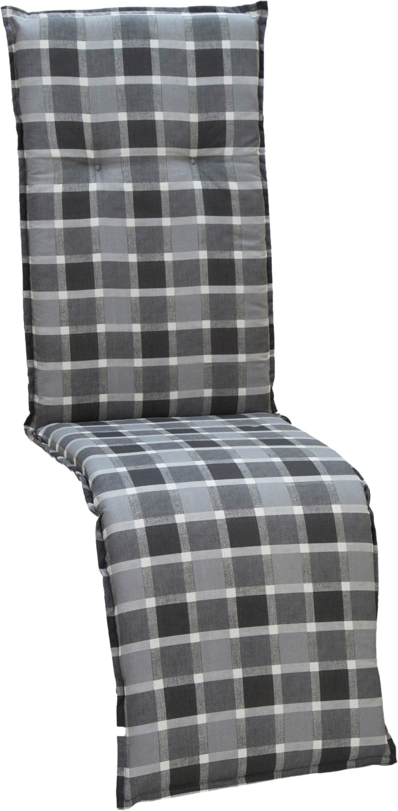 Relaxstuhl-Auflage - grau-anthrazit - Karo - 171x50 cm