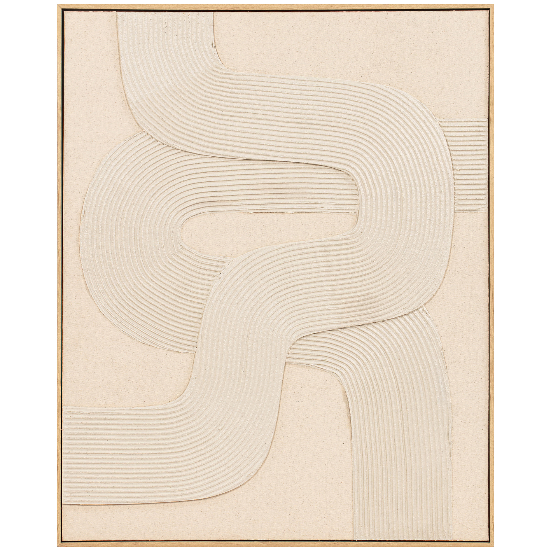 Relief Wandbild - beige - Wellen - 80x100 cm