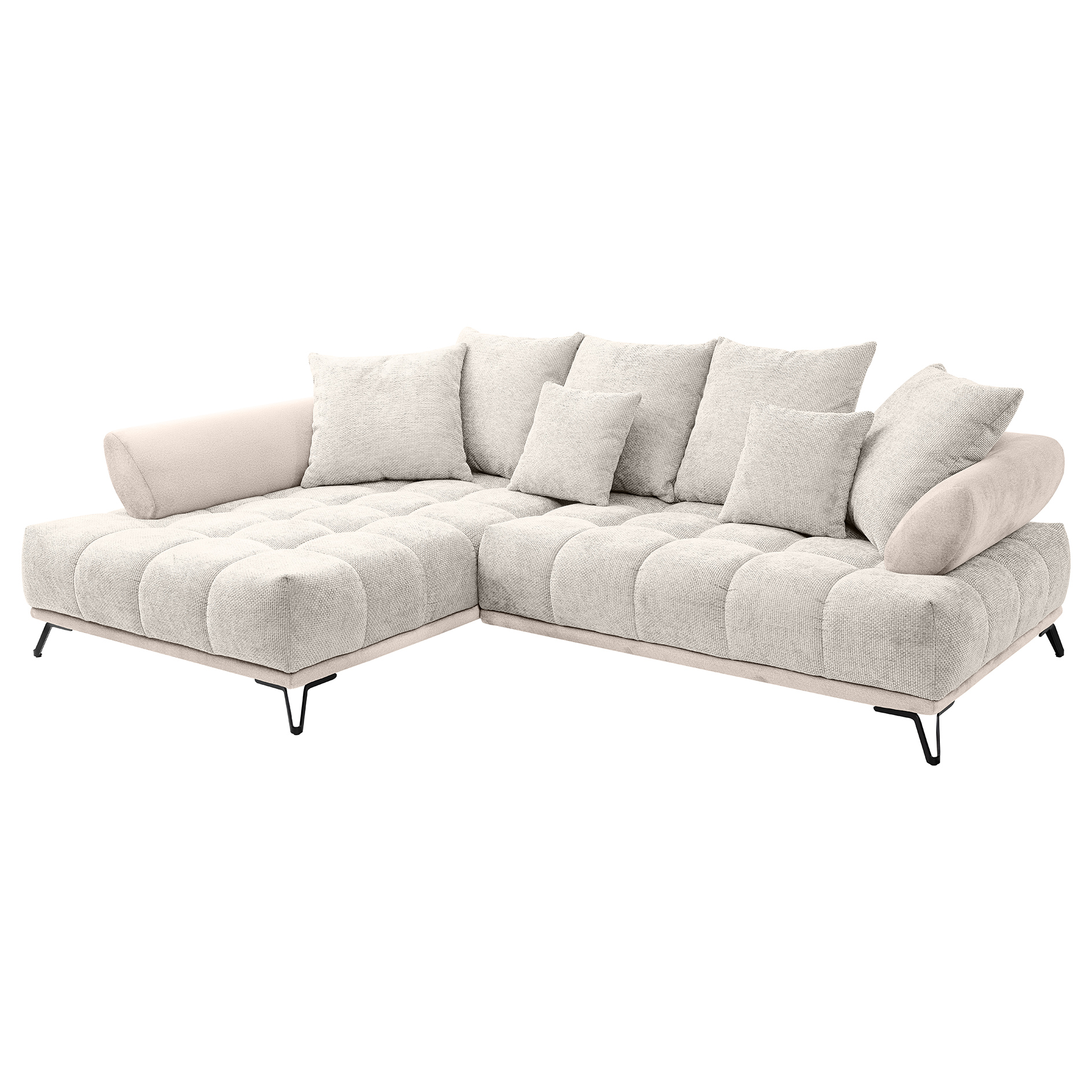 Relinggarnitur - beige - Webstoff - Ottomane links