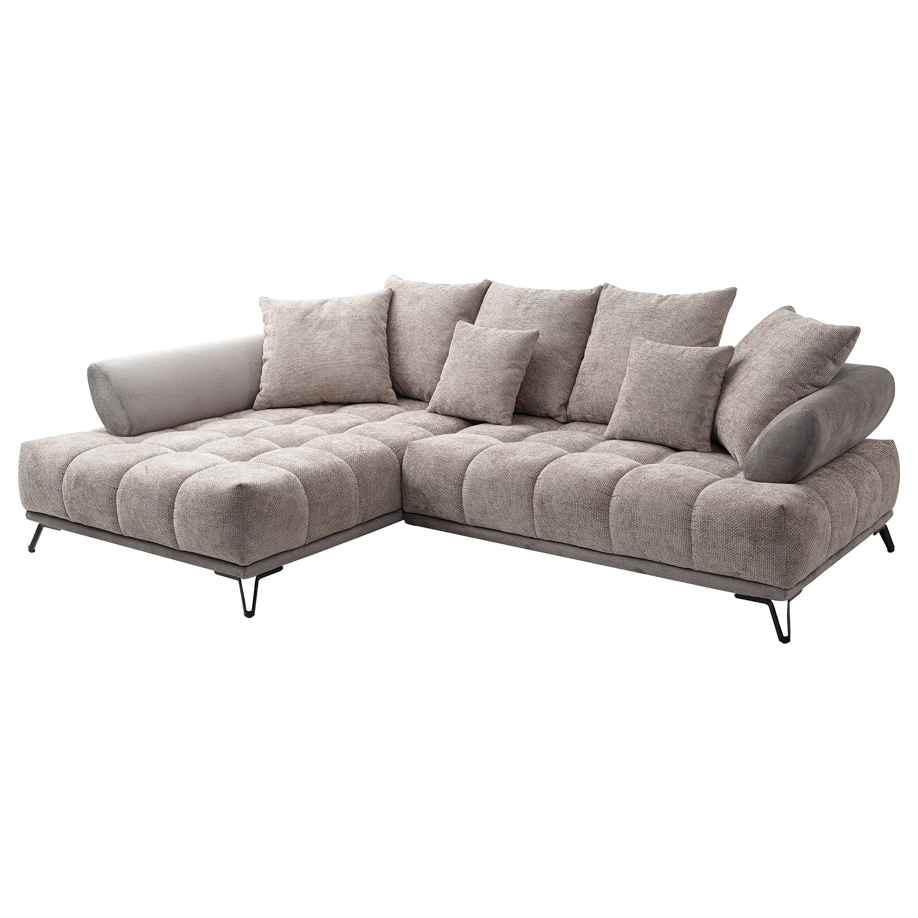 Relinggarnitur - taupe - Webstoff - Ottomane links