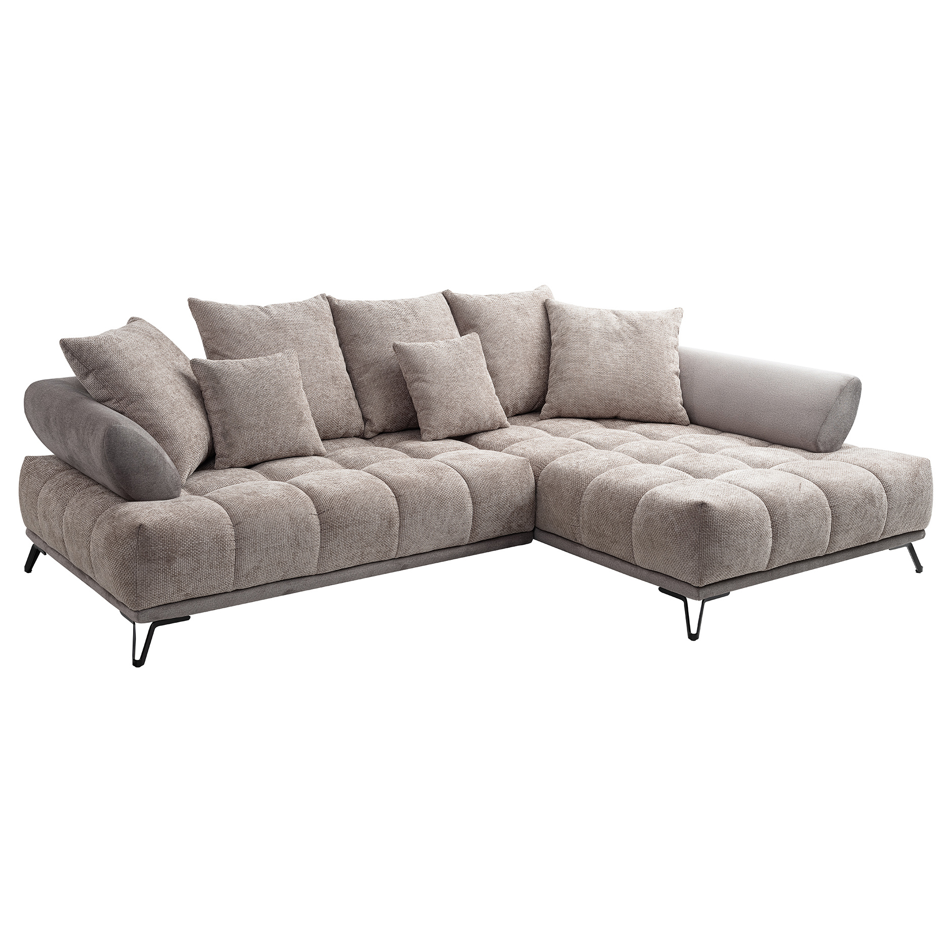 Relinggarnitur - taupe - Webstoff - Ottomane rechts