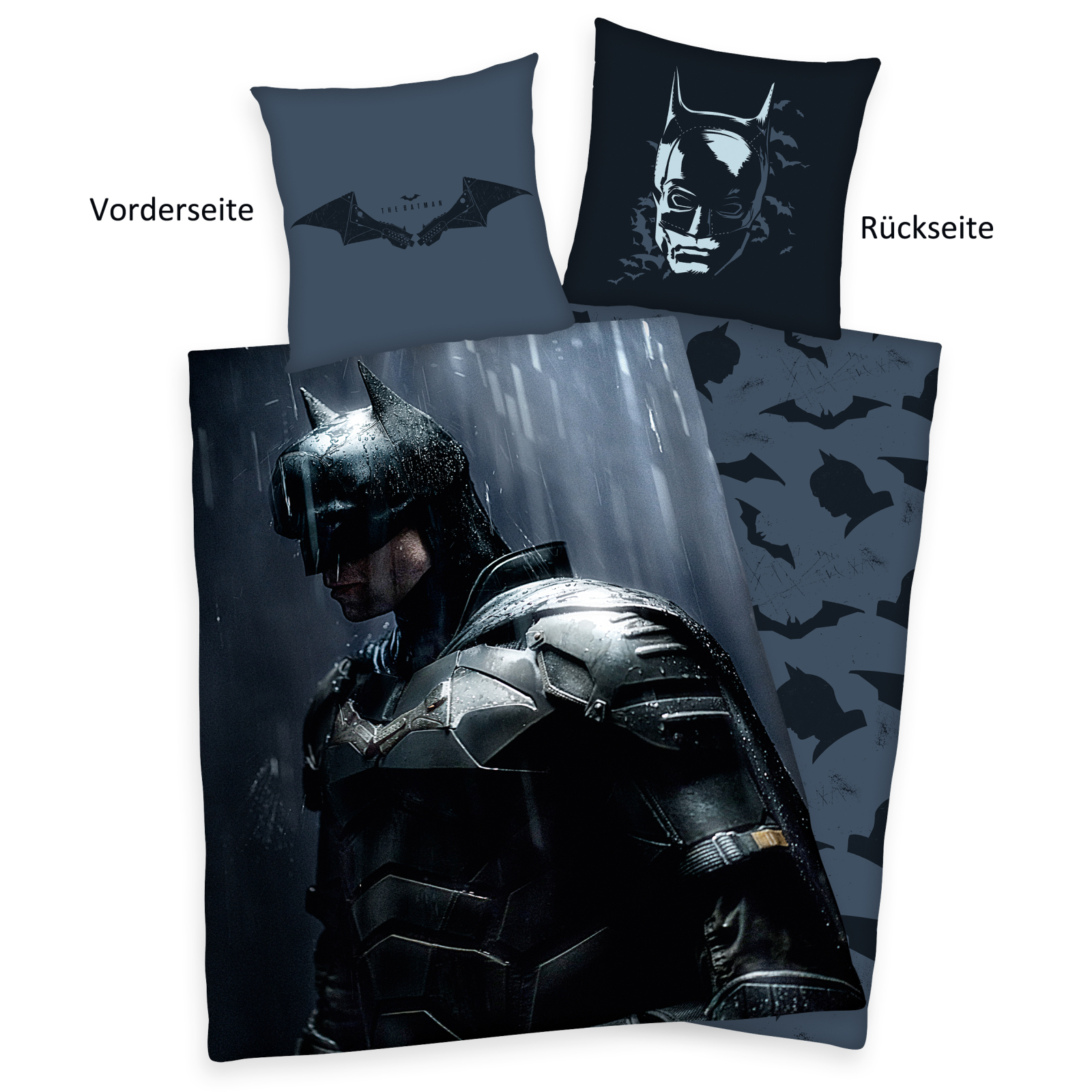 Renforcé-Bettwäsche BATMAN - schwarz-blau - 135x200 cm