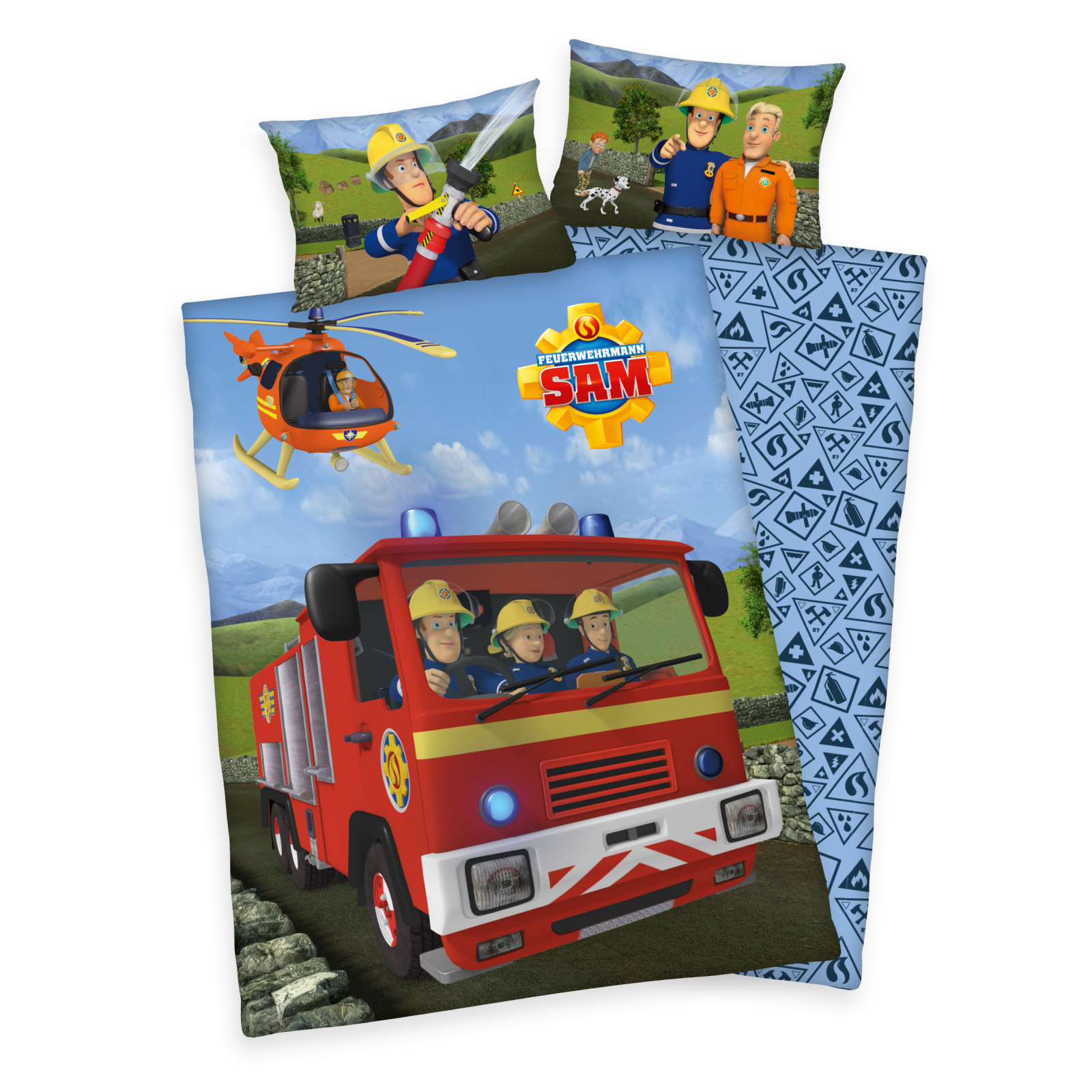 Renforcé-Bettwäsche FEUERWEHRMANN SAM - 100x135 cm