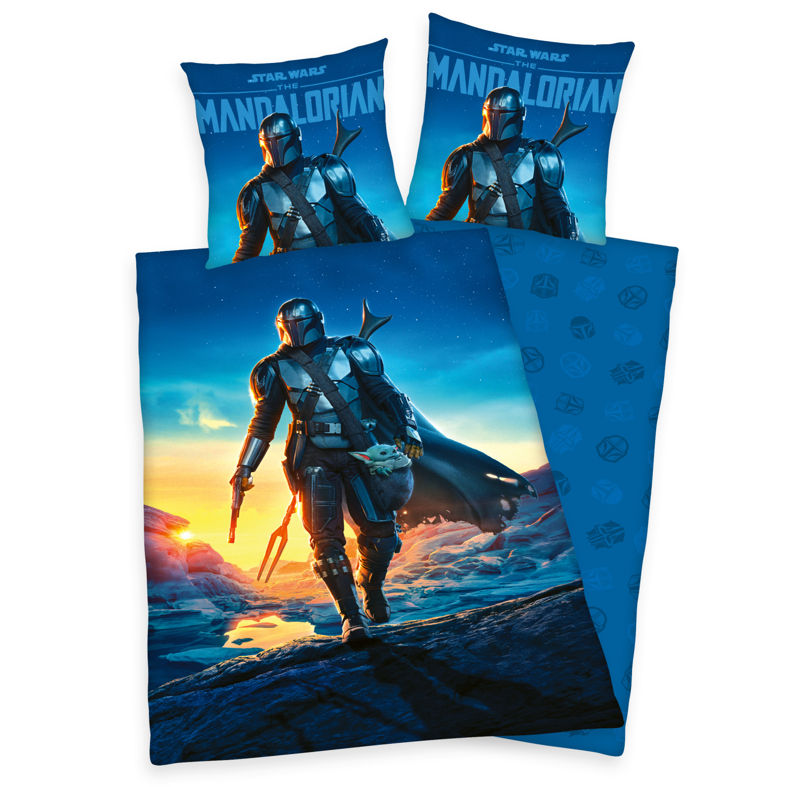 Renforcé-Bettwäsche STAR WARS THE MANDALORIAN - blau - 135x200 cm